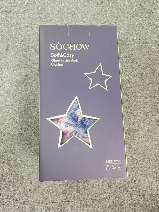 SOCHOW Butterfly Glow in The Dark Blanket for Daughters, Toys for 3-10 Year Old Birthday Presents, Soft Cozy Flannel Throw Blanket for Preteens Teens, Purple 60 x 80 Inches