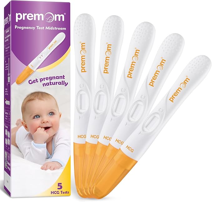 Premom Pregnancy Test Midstream: Early HCG Detection Sticks - 5 Pack Pregnant Test Kit