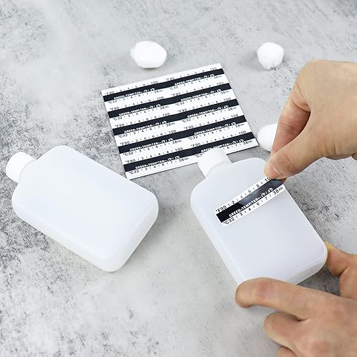 Urine Test Complete Kit Includes 2 Translucent Travel Portable Empty Bottles, 10 Adhesive Temperature Test Strips, Portable Travel Urine Test Bottle, Urine Test Kit