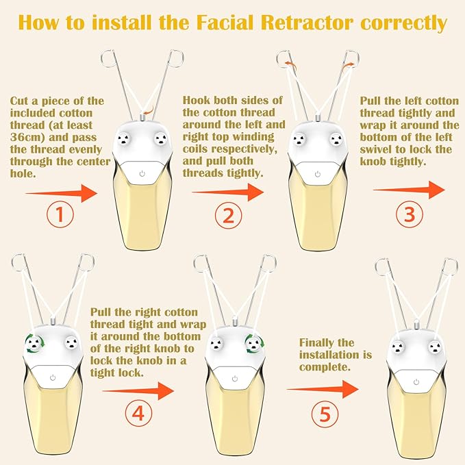 Gold Facial Threading Hair Removal Electric Women's, USB Rechargeable Electric Hair Removal Device for Women, Threading Face Epilator for Fine Hairs on Face, Chin, Upper Lip, Arms