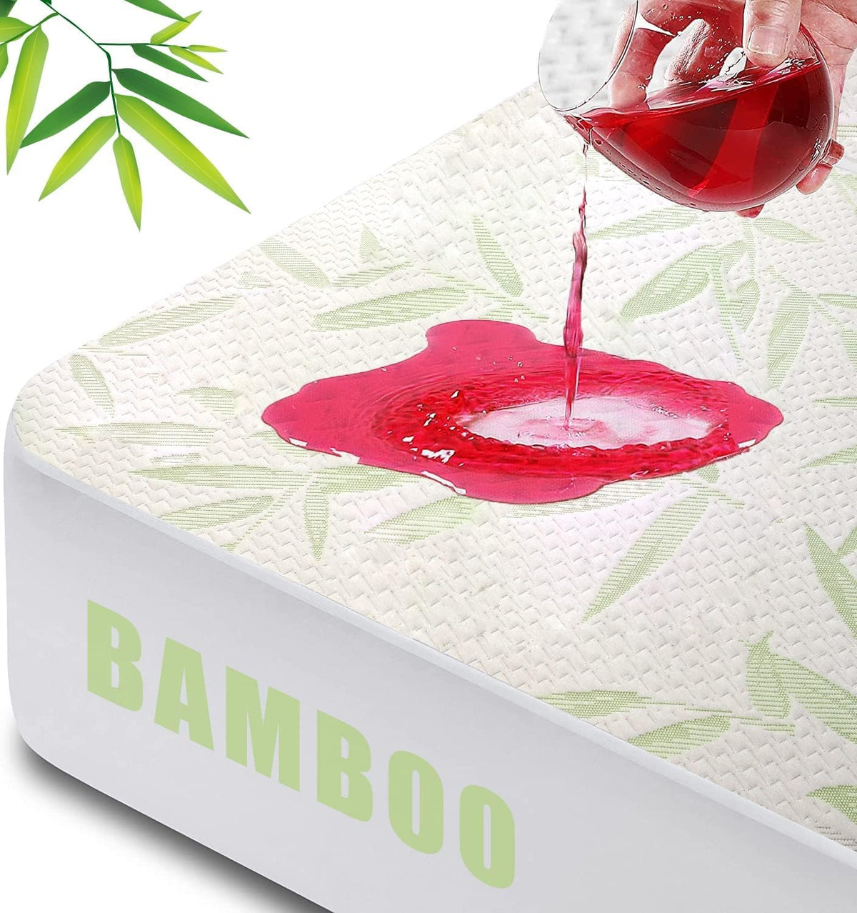 Twin Mattress Protector Waterproof Mattress Pad Washable Bamboo Rayon Mattress Cover Breathable Noiseless Bed Protector 5"