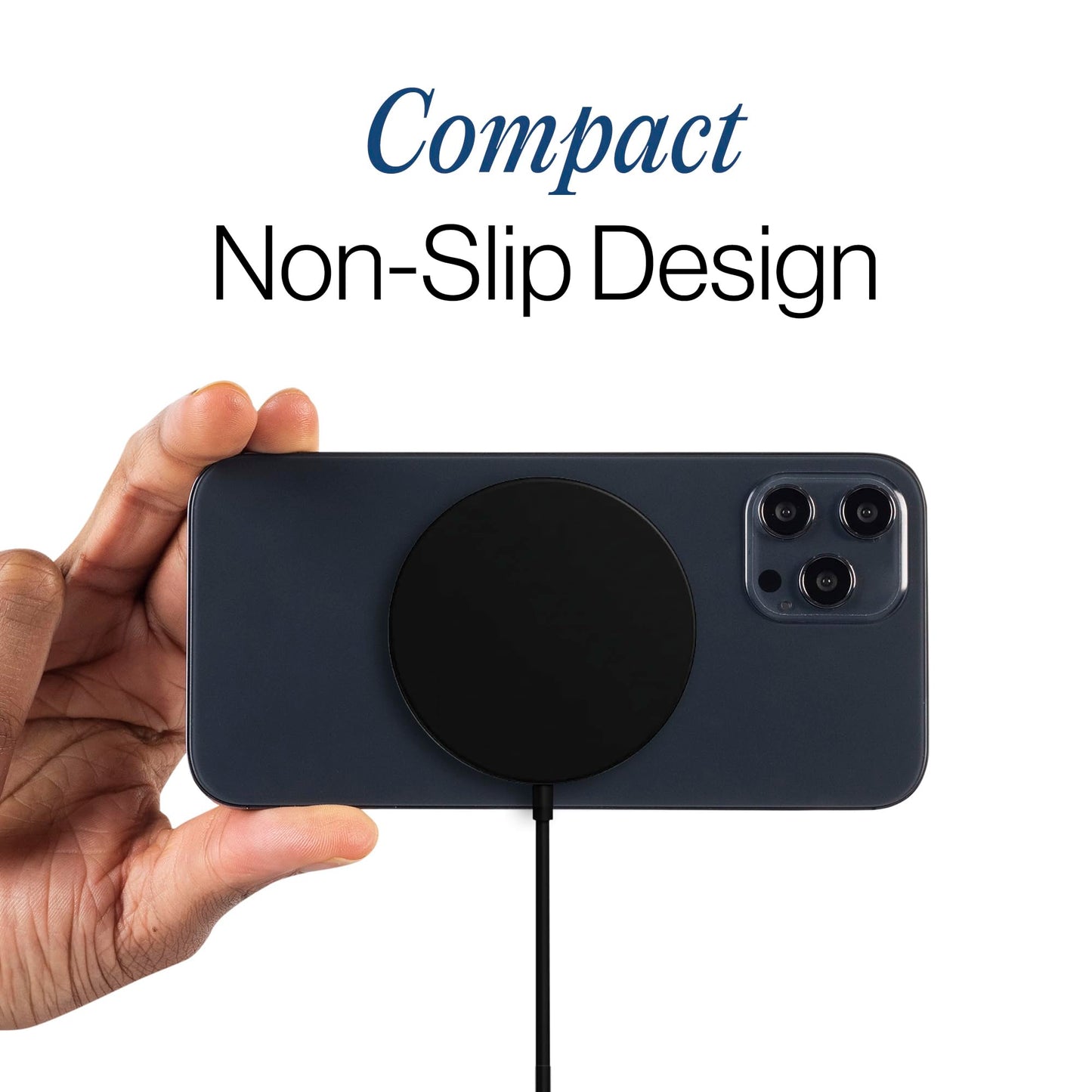 SPOTMINDERS Wireless Charger for iPhone, AirPods, Tracking Card 15W Flat Fast Charging Pad QI Compatible with Samsung, Android, Apple - Magsafe, Non-Slip Surface, Advanced Cooling - No AC Adapter