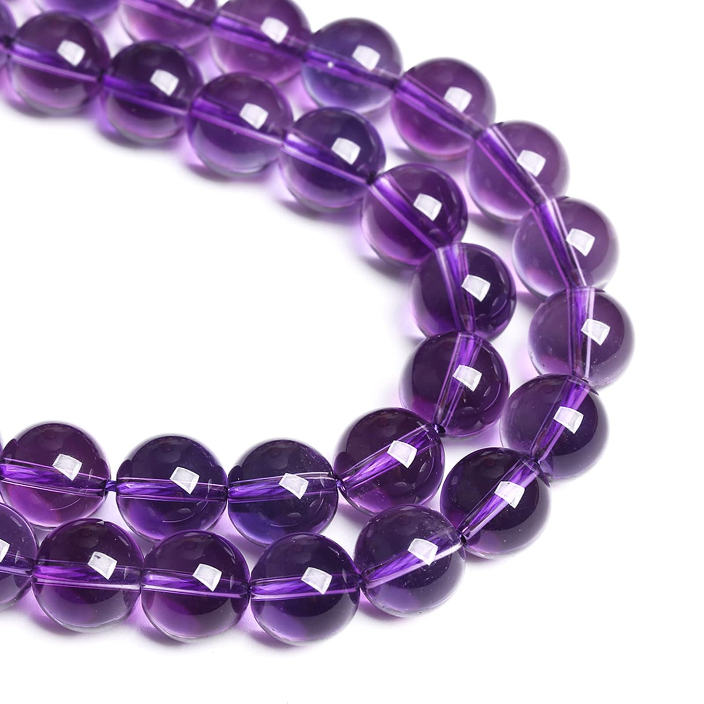 6MM 60PCS Natural Stone Clean Amethyst 3A Grade Crystal Loose Beads for Jewelry Making DIY Bracelet