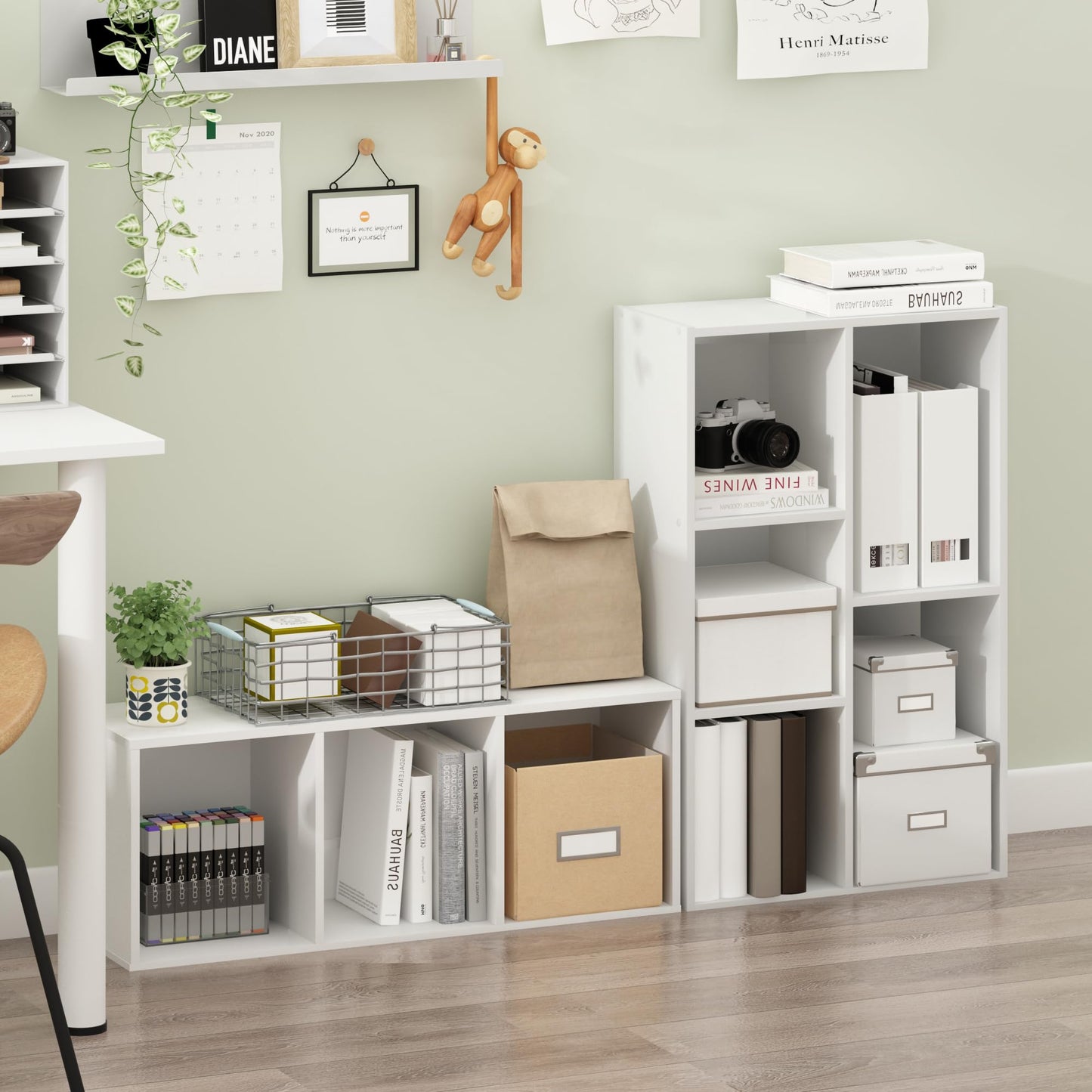 Furinno LUDER Book Shelf, 3-Cube Bookshelf, Bookcase with Open Shelves, 9.3 x 12 x 31.5, Easy Assembly, for Living Room, Bedroom, Home Office, White