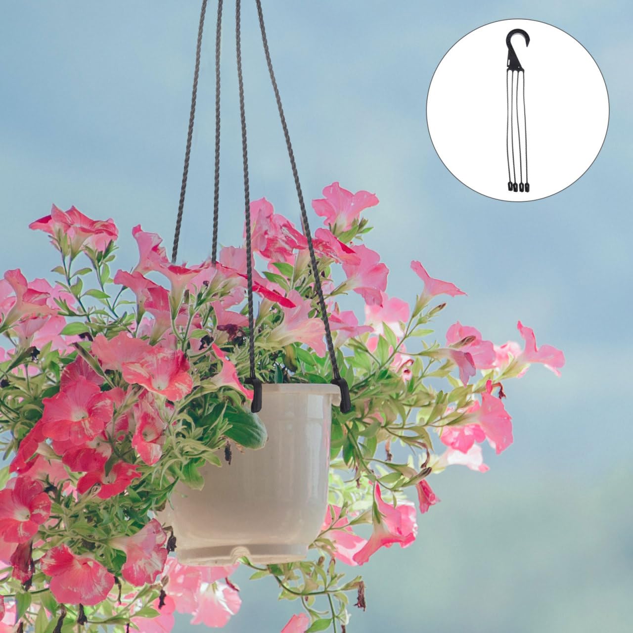 Toddmomy Hanging Basket Hooks 5-Pack Plastic Flower Pot Hangers for Outdoor Balcony Patio Planter Holder with Easy Installation