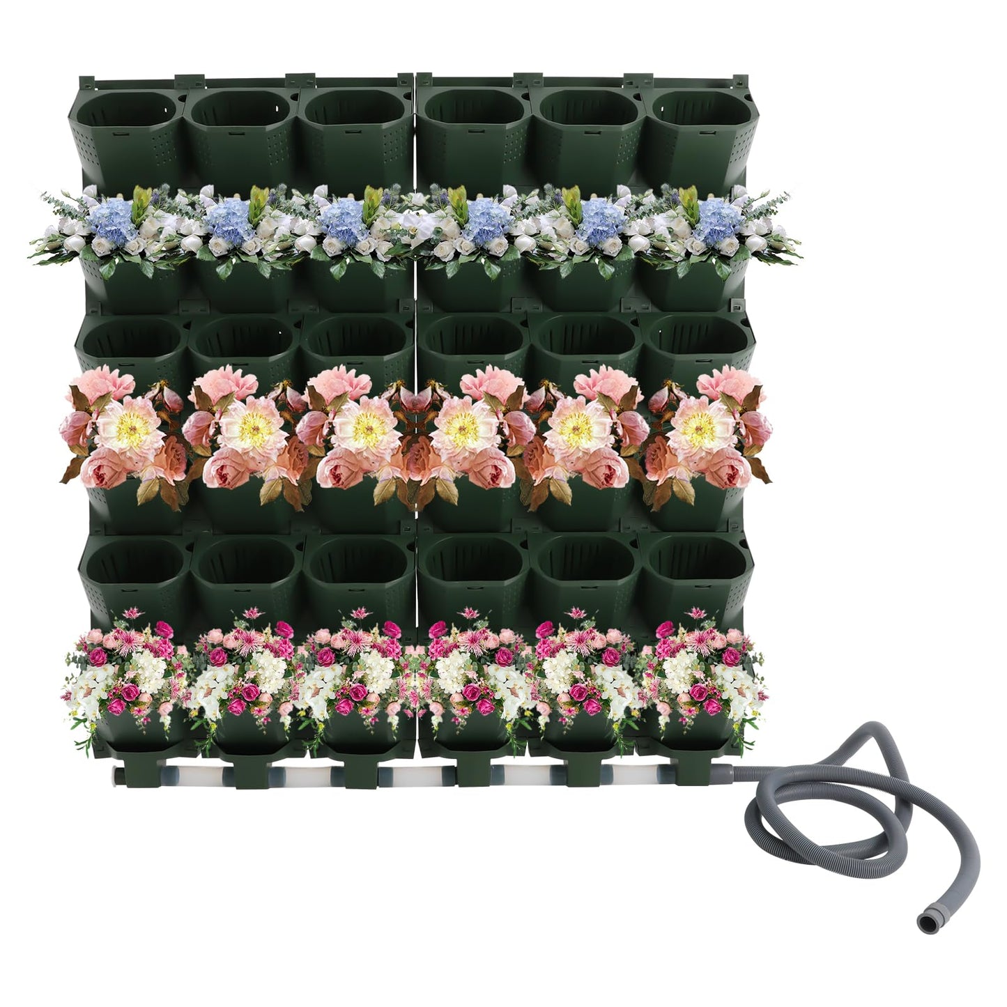 Mlonausz 6 Row 36 Planter Wall Mounted Garden Planter Vertical Garden Self-Watering