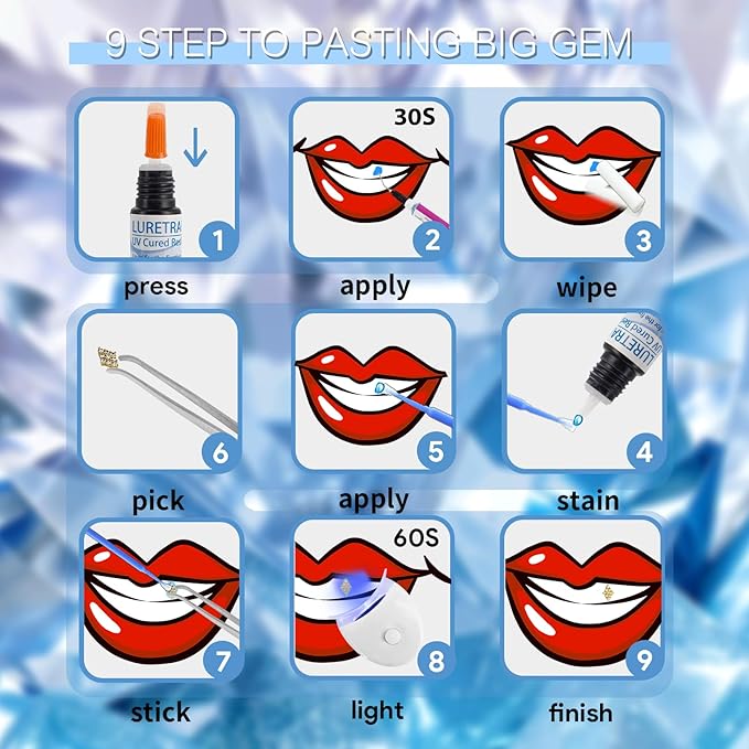 Y2K Aesthetic Tooth Gem Kit | 30 Premium Crystal Pieces | Insta-Worthy Sparkle Collection | Slay-Worthy Fashion Accessories | Luxe Tooth Candy Starter Set