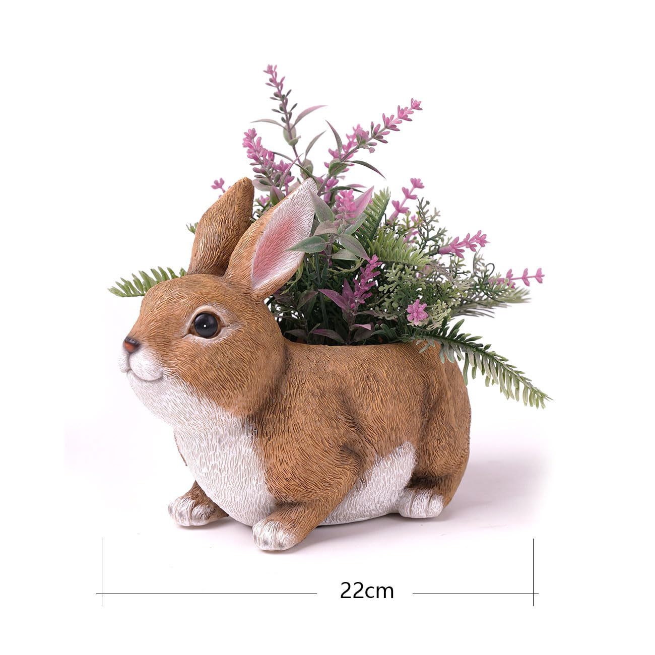 HAUCOZE Rabbit Statue Planter Succulent Pot Modern Animal Sculpture Home Decor Gift for Bookshelf Garden 8.7 Inch