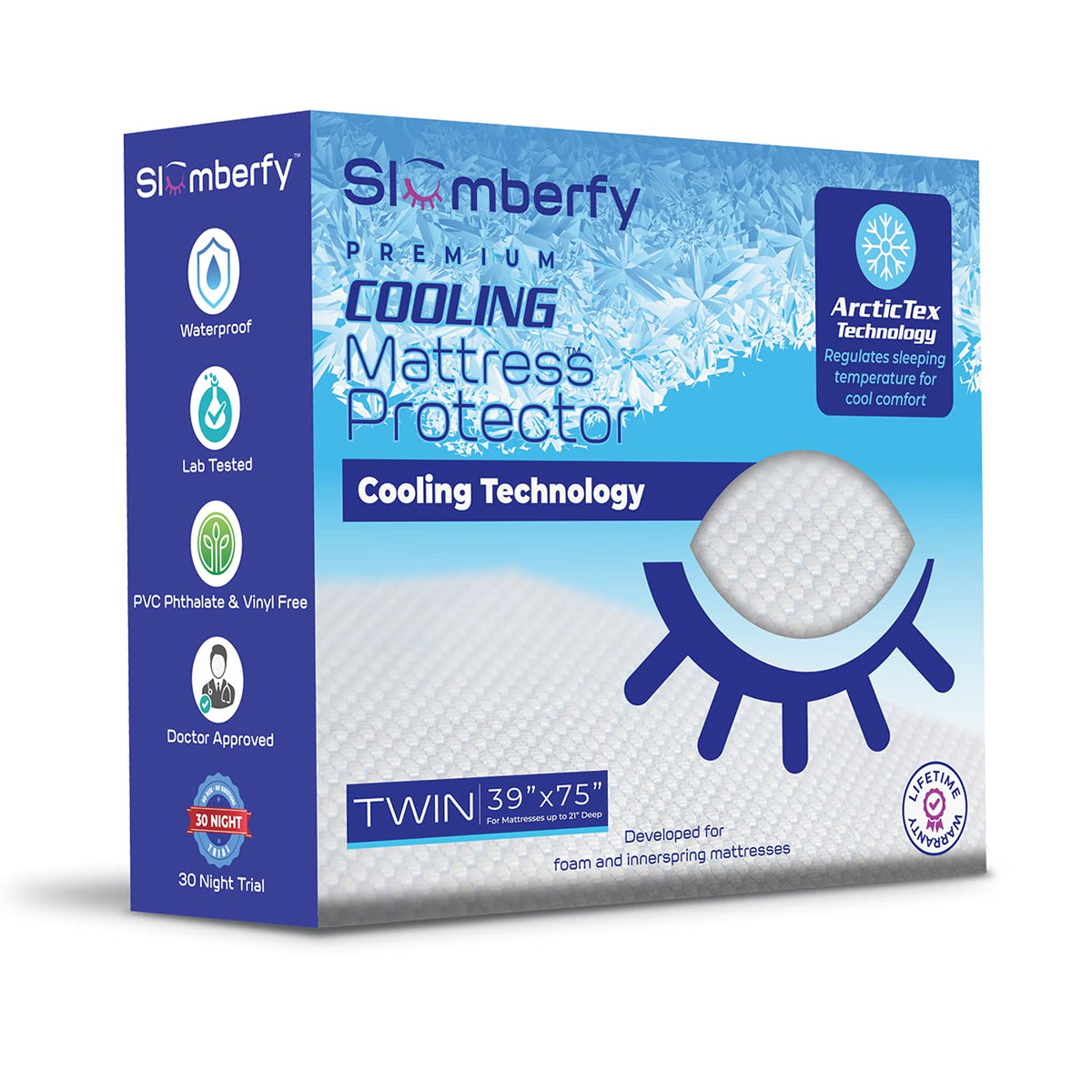 Twin Size Waterproof Cooling Mattress Protector by Slumberfy