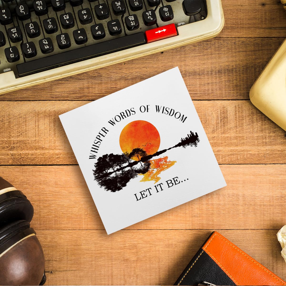 Musical Gift Wooden Plaque 5x5 Inch - Handcrafted Desktop Decoration with Uplifting Lyrics, Unique Home Decor for Music Enthusiasts