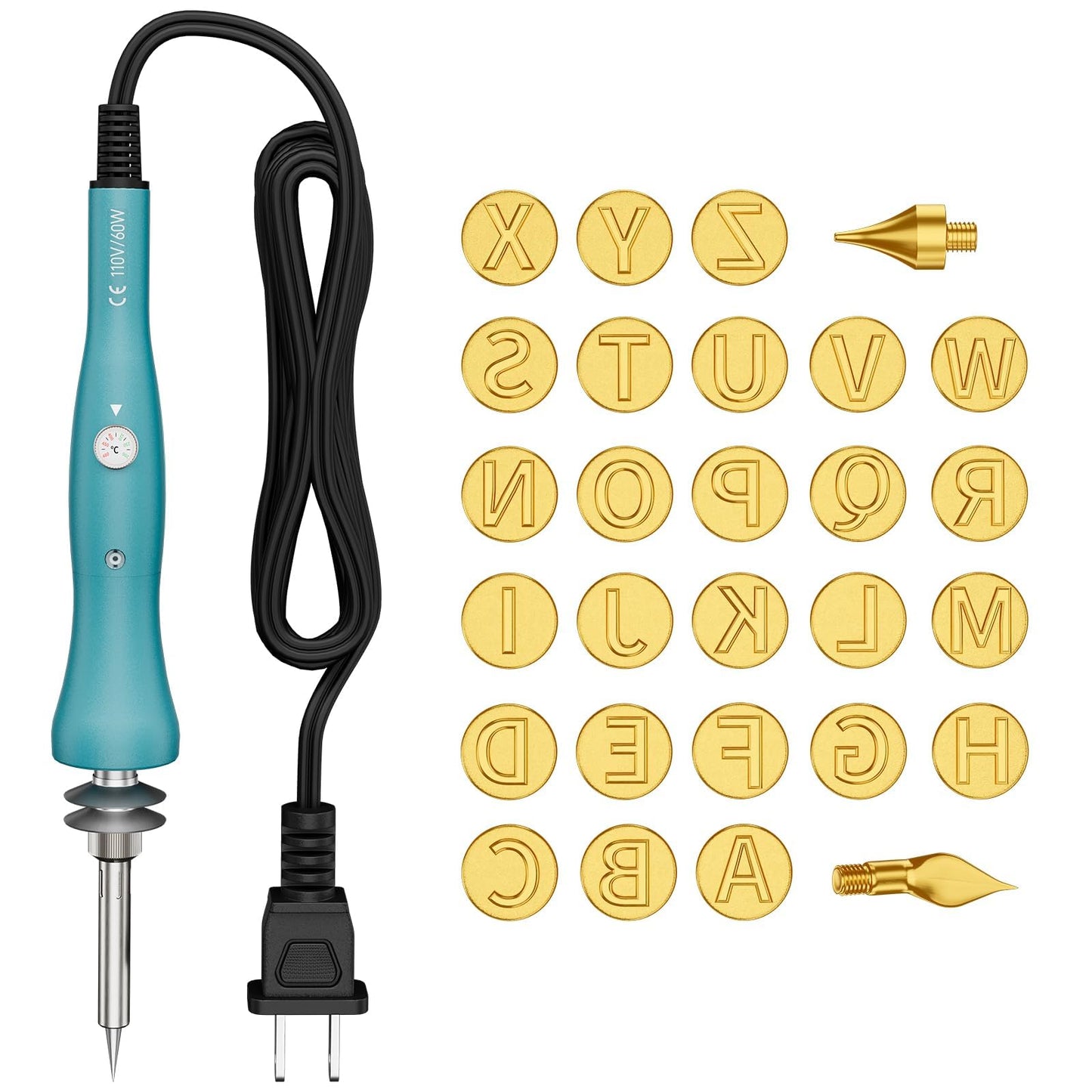 Wood Burning Tool,60W Soldering Iron with 33pcs Interchangeable Tips,38-in-1 Adjustable Temperature,Solder Wire,Stand,Pump,Soldering Wood Burning Kit