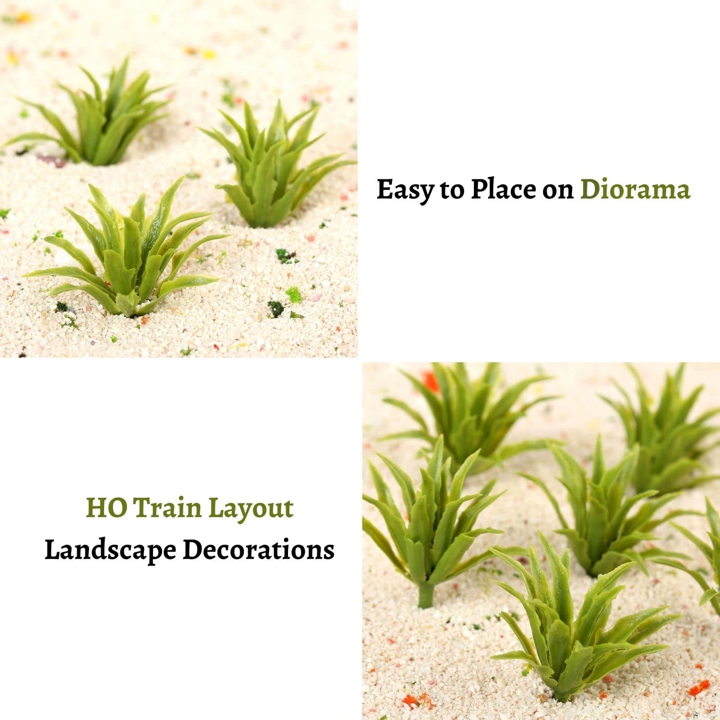 Yetaha 50pcs Green Shrubs Bush Model, Aritificial Plants, Railway Wargame Park Diorama Scenery HO 3.5cm, Architecture Model Railroad Scenery