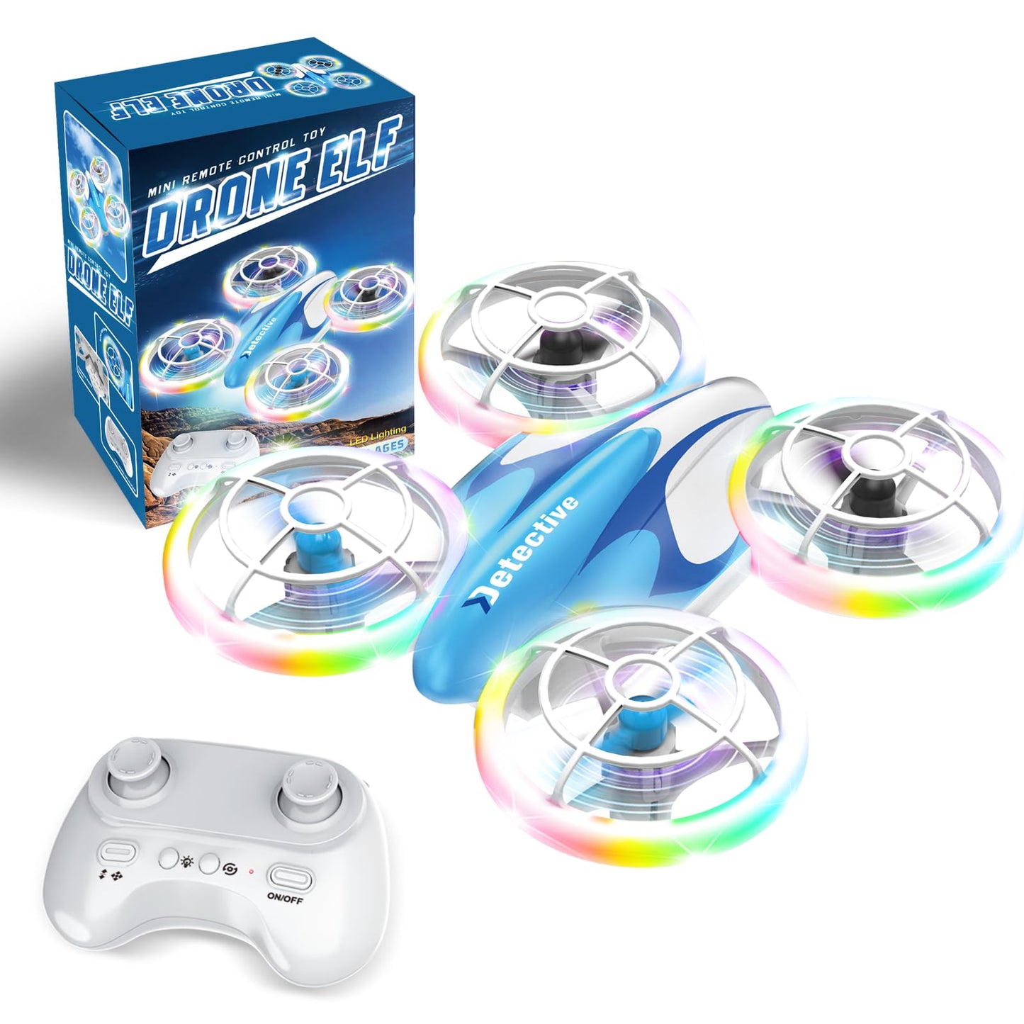 Mini Drone for Kids and Beginners - RC Mini Quadcopter with 360° Flip, Headless Mode, One-Key Ascend/Descend, Colorful LED Lights, Small Indoor Helicopter, Gift for 6+ Boys and Girls, 2 Batteries