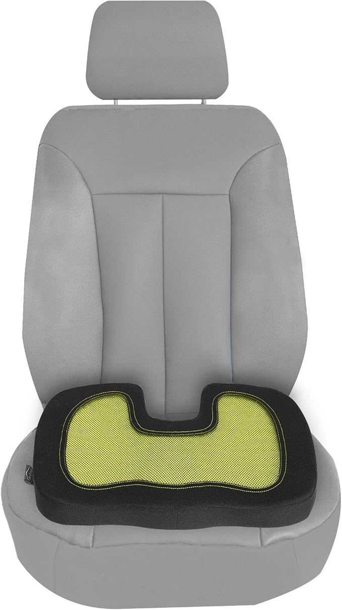 FH Group Universal Fit Memory Foam Seat Cushion for Anywhere - Tailbone Cushion - Coccyx Cushion for Car, Work, and Home Yellow