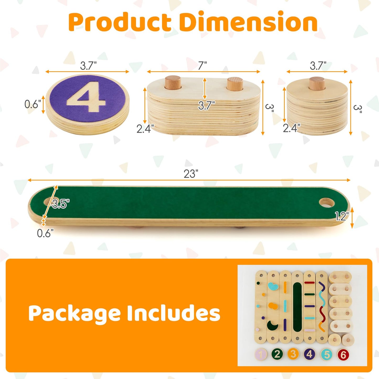 Costzon Montessori Wooden Balance Beam Step Stones, Double-Sided 12-pcs Kids Gymnastics Obstacle Course Balance Board Playset for Coordination, Motor Skills, Natural Development Toy Gift Age 3+ Years