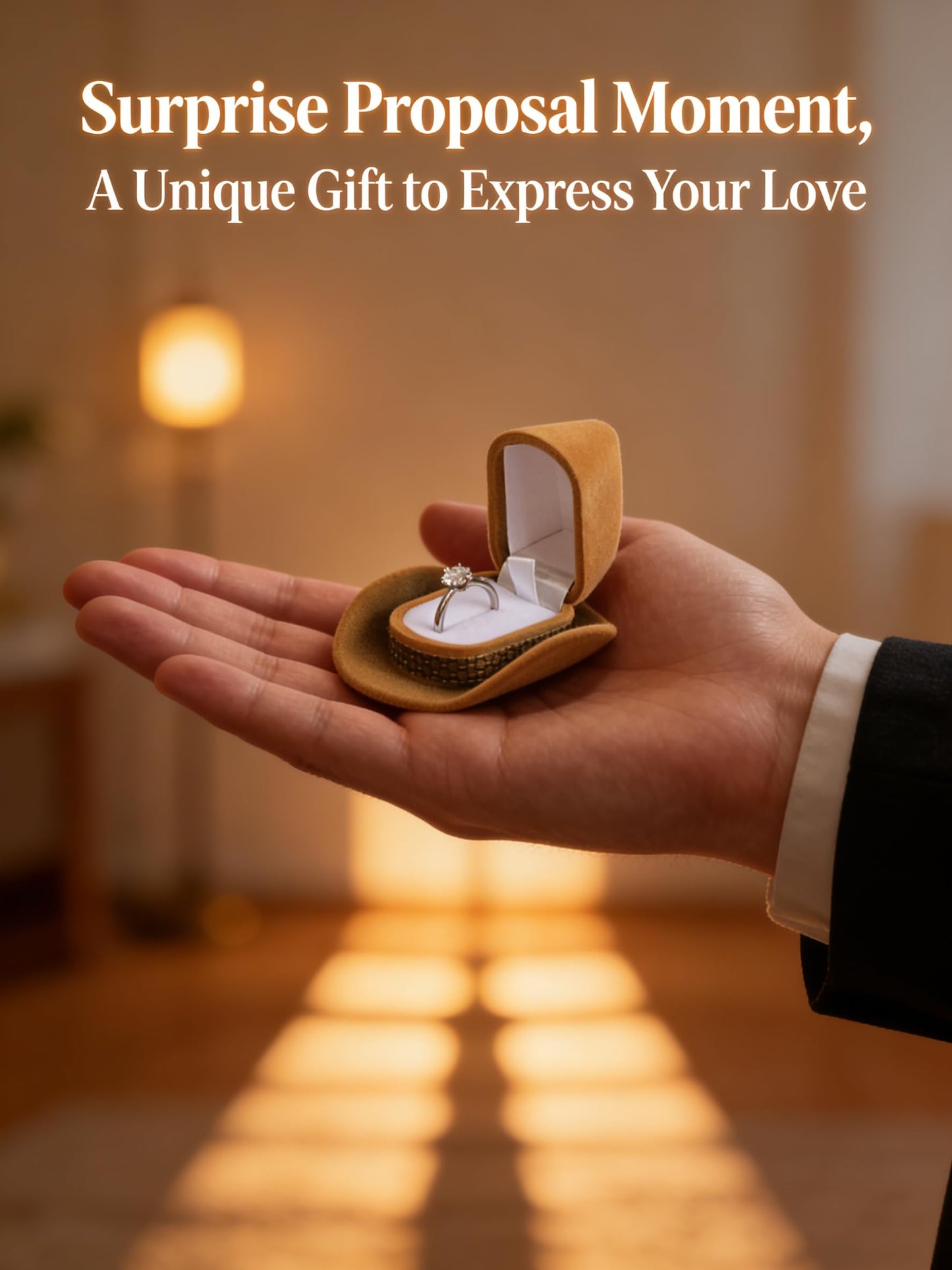 Cowboy Hat Shaped Ring Box, Creative Mini Jewelry Case, Romantic Surprise Proposal Gift Box for Engagement, Valentine's Day & Anniversary, Portable Small Ring Holder