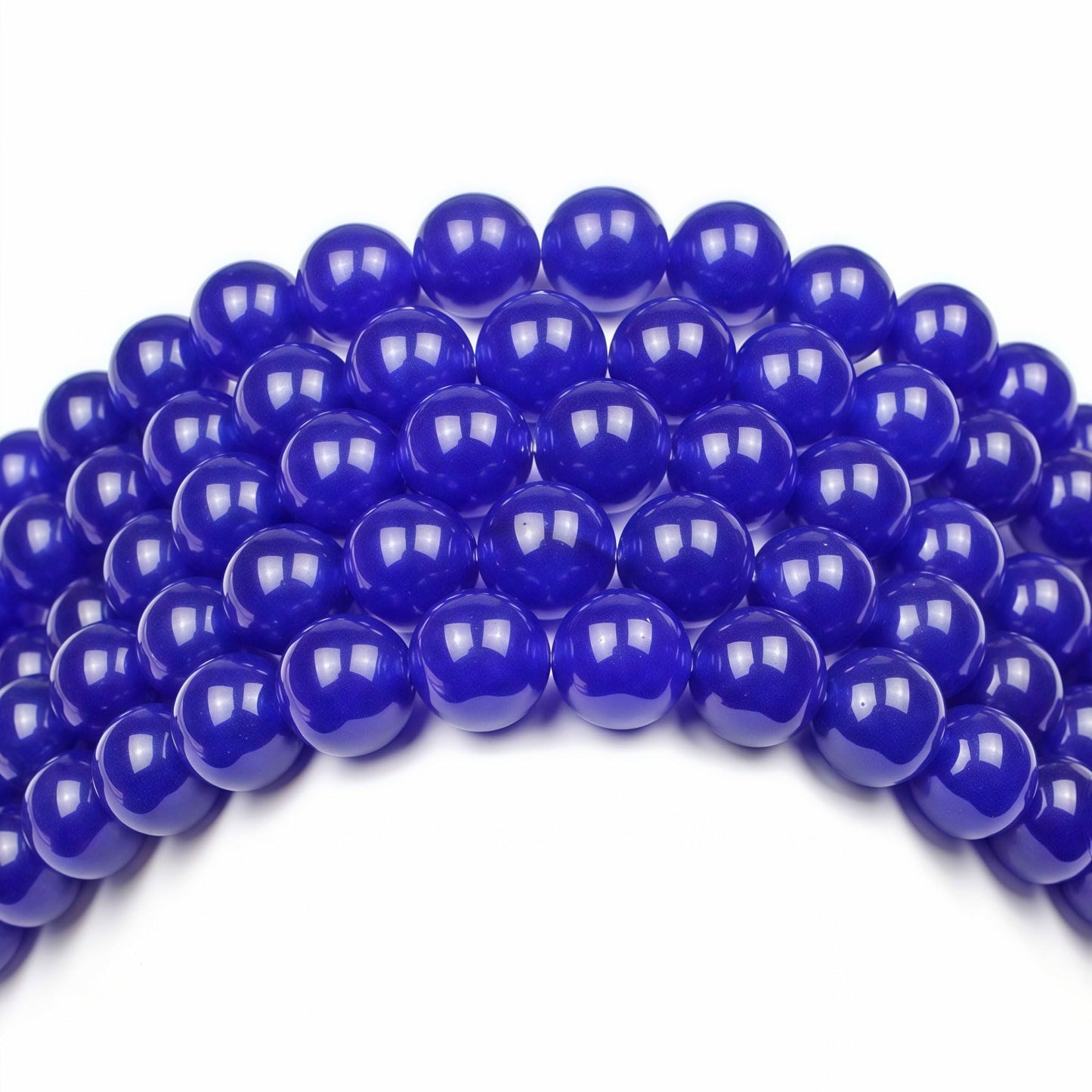 MJDCB Natural Stone Beads Sapphire Jade Round Loose Beads for Jewelry Making DIY Bracelet Necklace (10mm)
