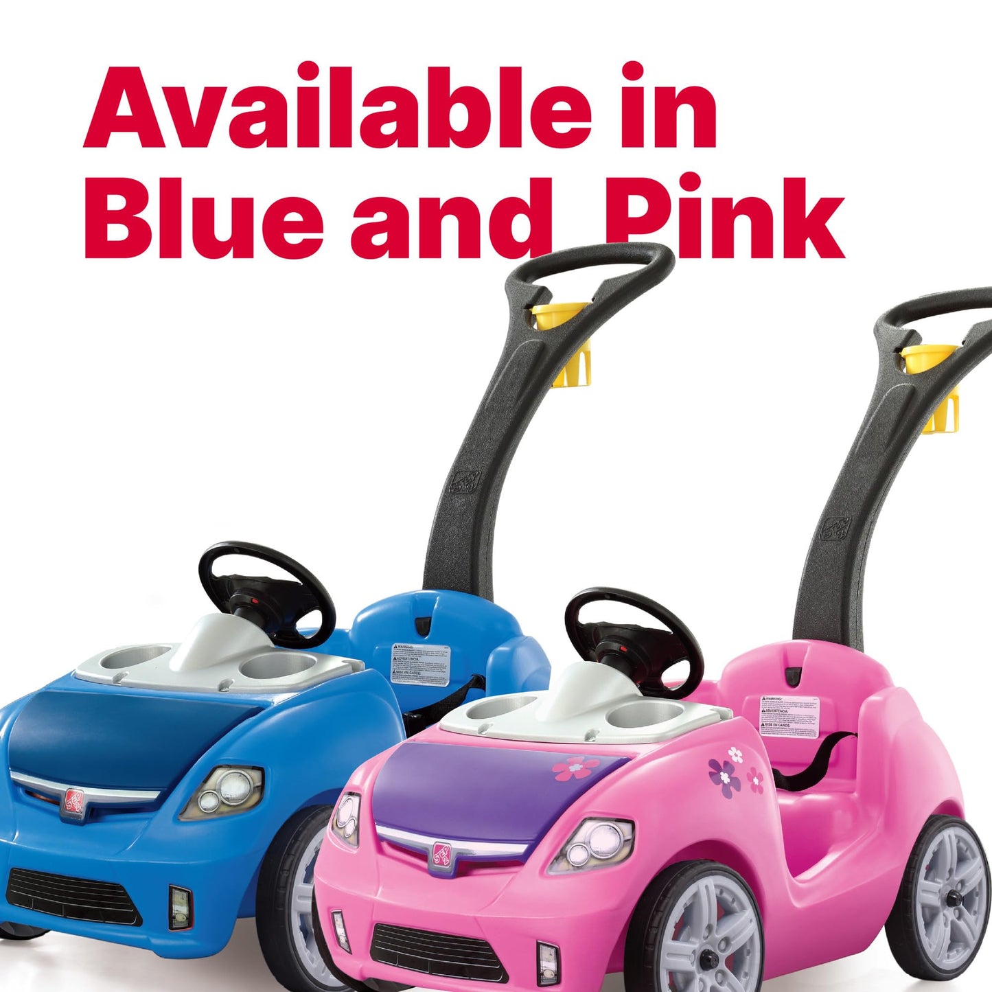 Step2 Whisper Ride II Kids Push Cars, Ride On Car, Seat Belt, Horn, Toddlers Ages 1.5 – 4 Years Old, Max Weight 50 lbs., Quick Storage, Stroller Substitute, Pink