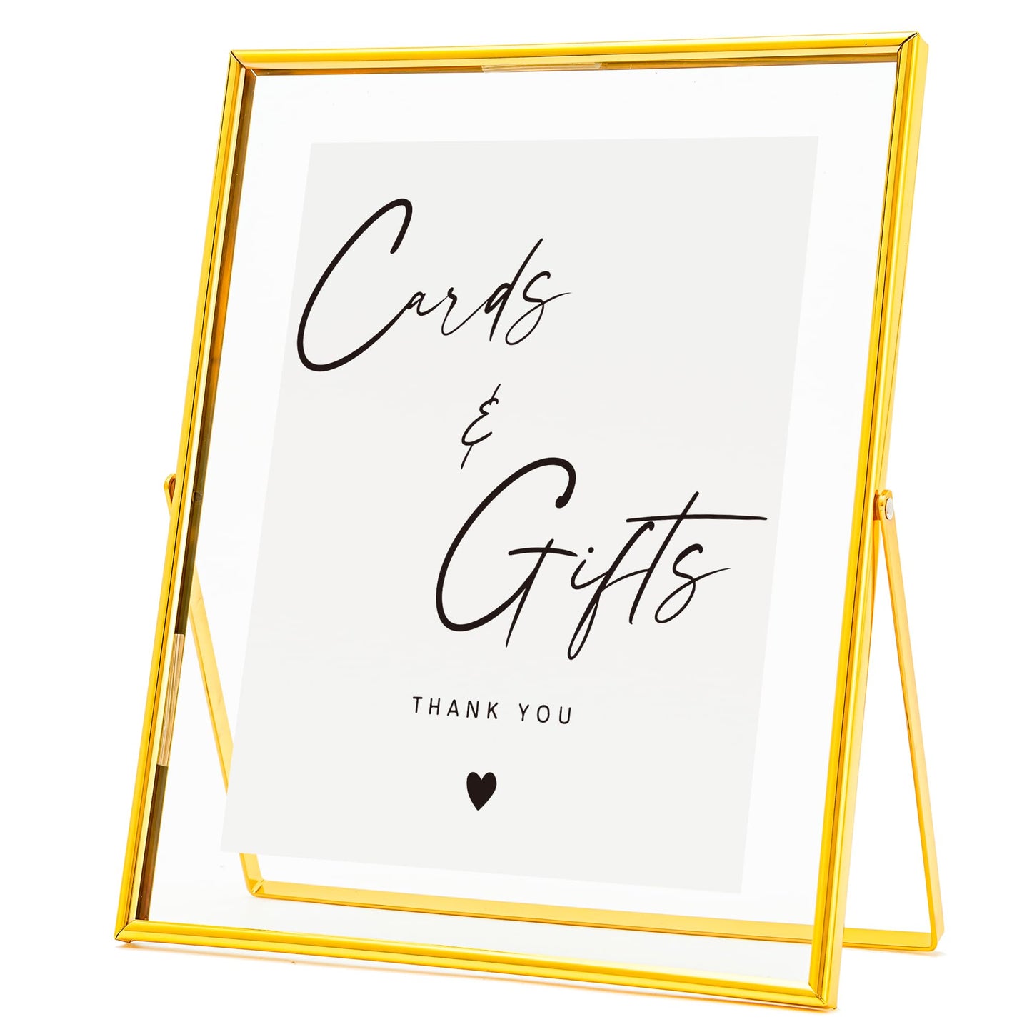 Calculs Cards and Gifts Table Decor 10x8 Inches Floating Picture Frame Wedding Signs Cardbox Decorative Accessories (Gold)