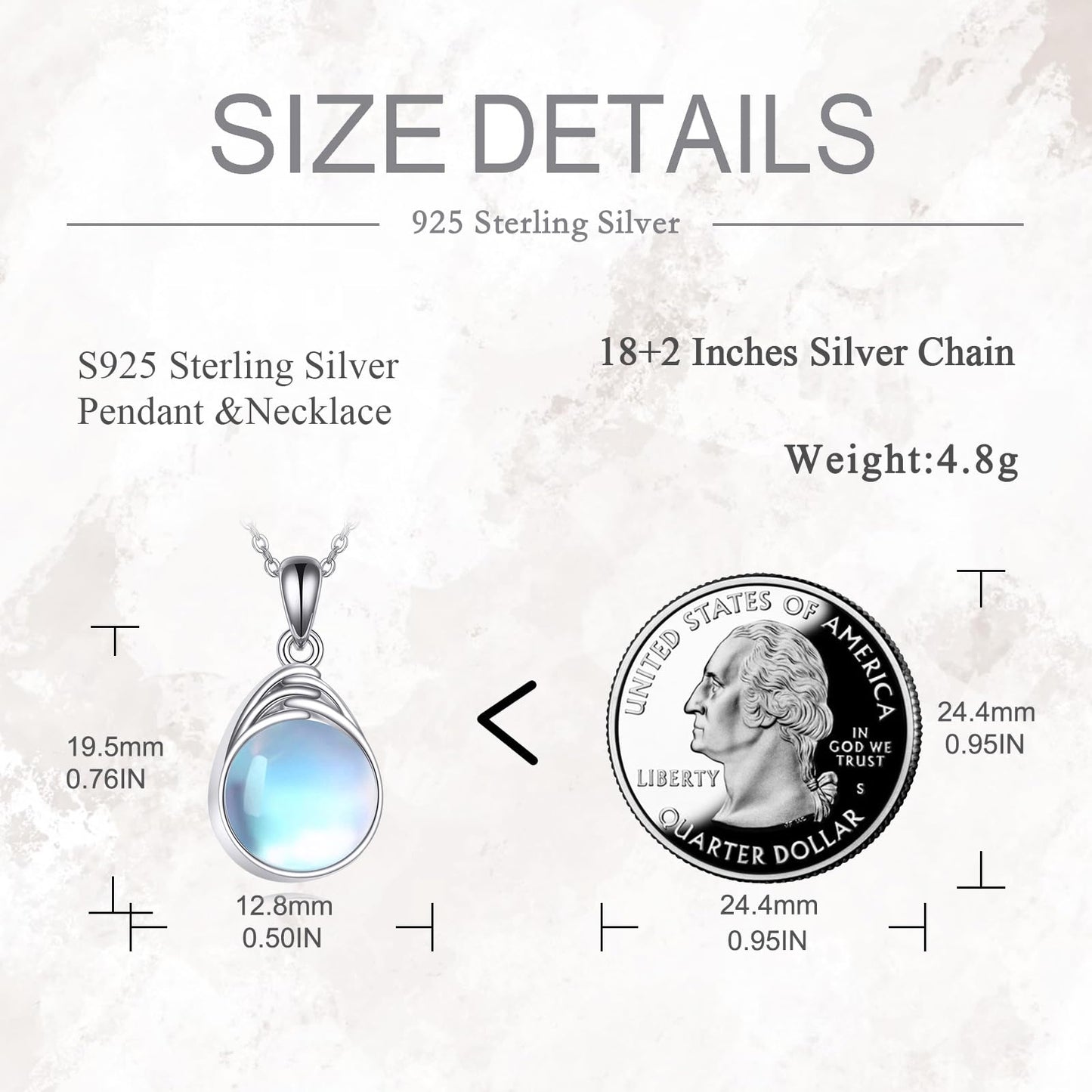 POPLYKE Teardrop Moonstone Urn Necklace for Ashes Sterling Silver Cremation Jewelry for Women Memorial Keepsake Pendant Mothers Day Gift