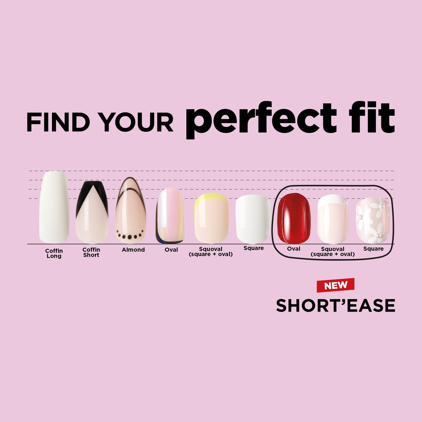 Sally Hansen Salon Effects Perfect Press-On Short'Ease Nails | Squoval Shape | Easy to Apply, Non-Damaging, Natural Look Vitamin E & B5 | 30 Nails, Nail Glue, Adhesive Tabs, File| Short N' Chic