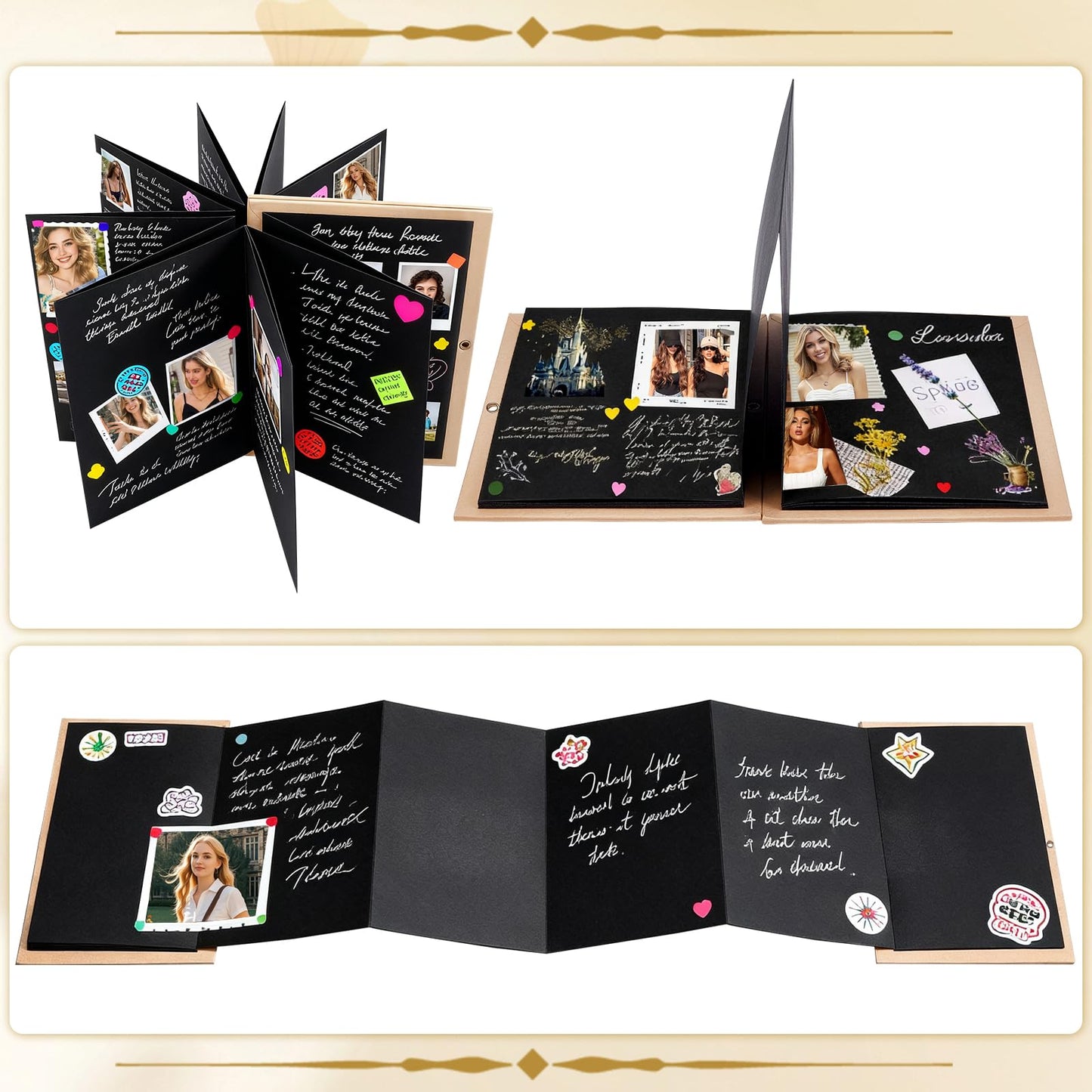 INTERWARM 10 Pcs Scrapbook Album 8x6Inch Small Paper Memory Book with DIY Accessories Kit, Folding Photo Collection for Anniversary, Graduation, Wedding, Valentine's Day(Colorful)