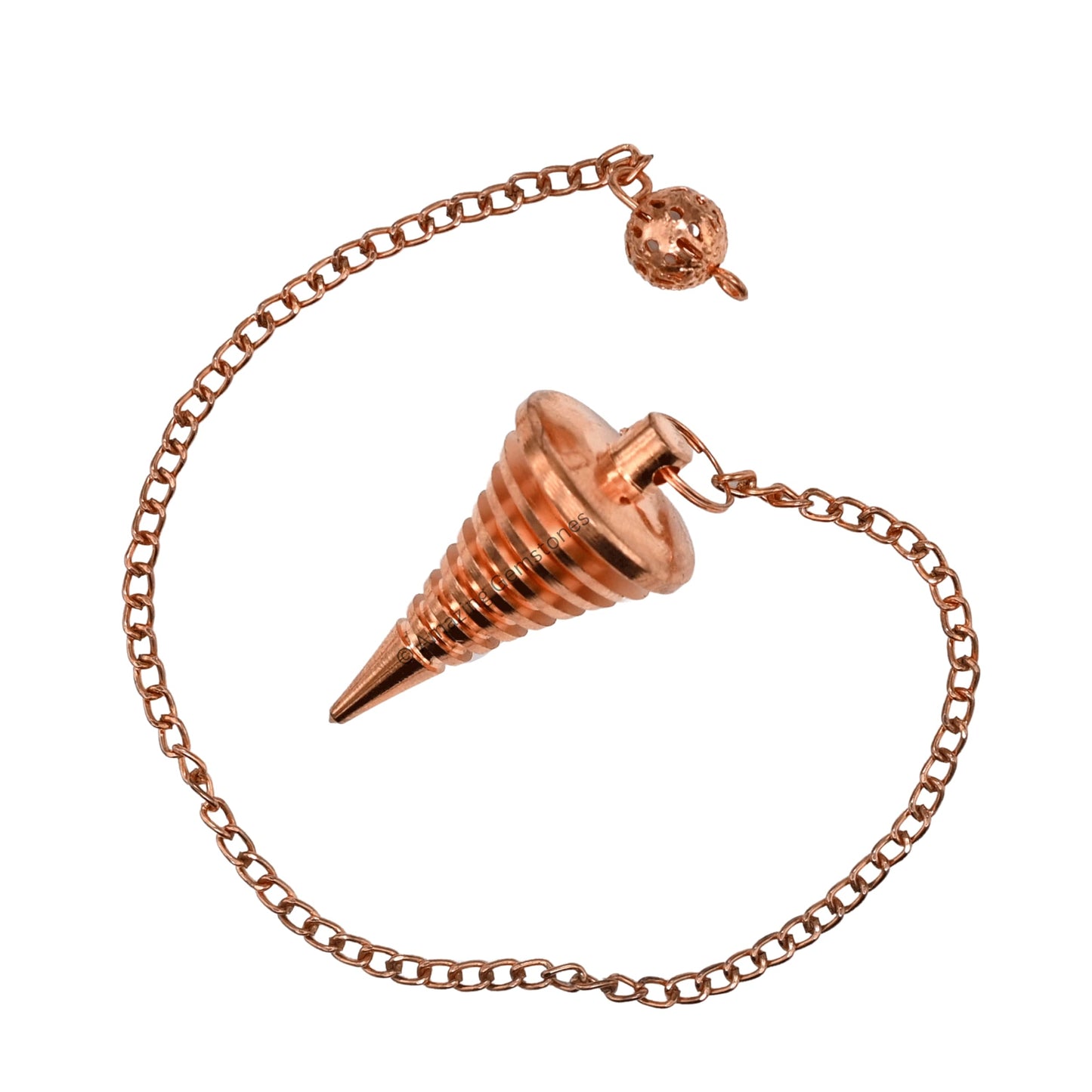 Amazing Gemstone Healing Metal Pendulums for Divination, Copper Cone Vertical Hard Coil Steel Copper Pendulum High Energy Pendulo de Bronce Pendulos de Mesa MP104