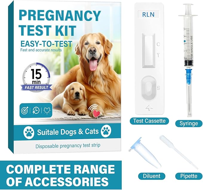 Dog Pregnancy Test, 15Mins Accurate Pet Early Detection Pregnancy Test, Convenient & Disposable Pregnancy Tests Strip for Dogs and Cats at Home, Simple Operation