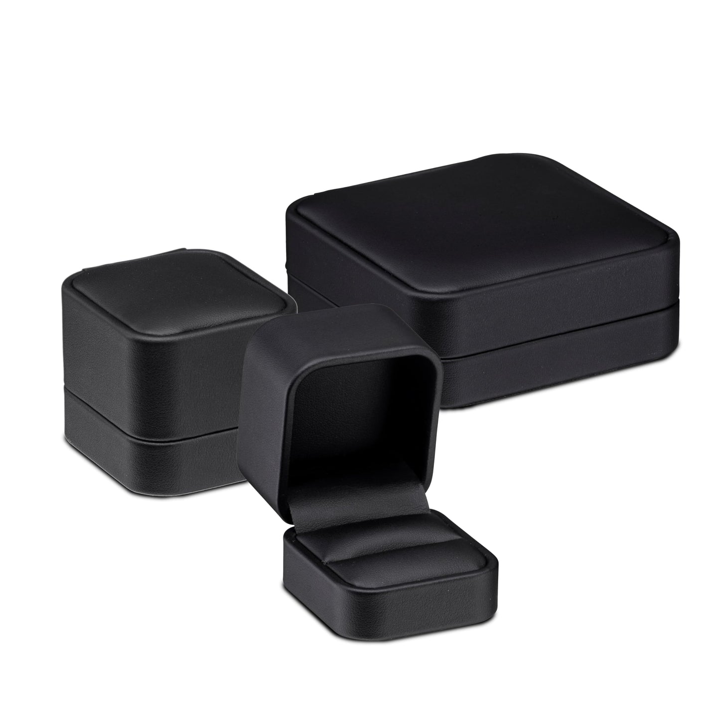 ALLURE - Rich Leatherette Bracelet Box, Premium Black Luxury Diamond Bracelet Case, Soft Velvet Interior. With Matching Black Interior Leather Ideal for Proposals, Engagement, Wedding Anniversary
