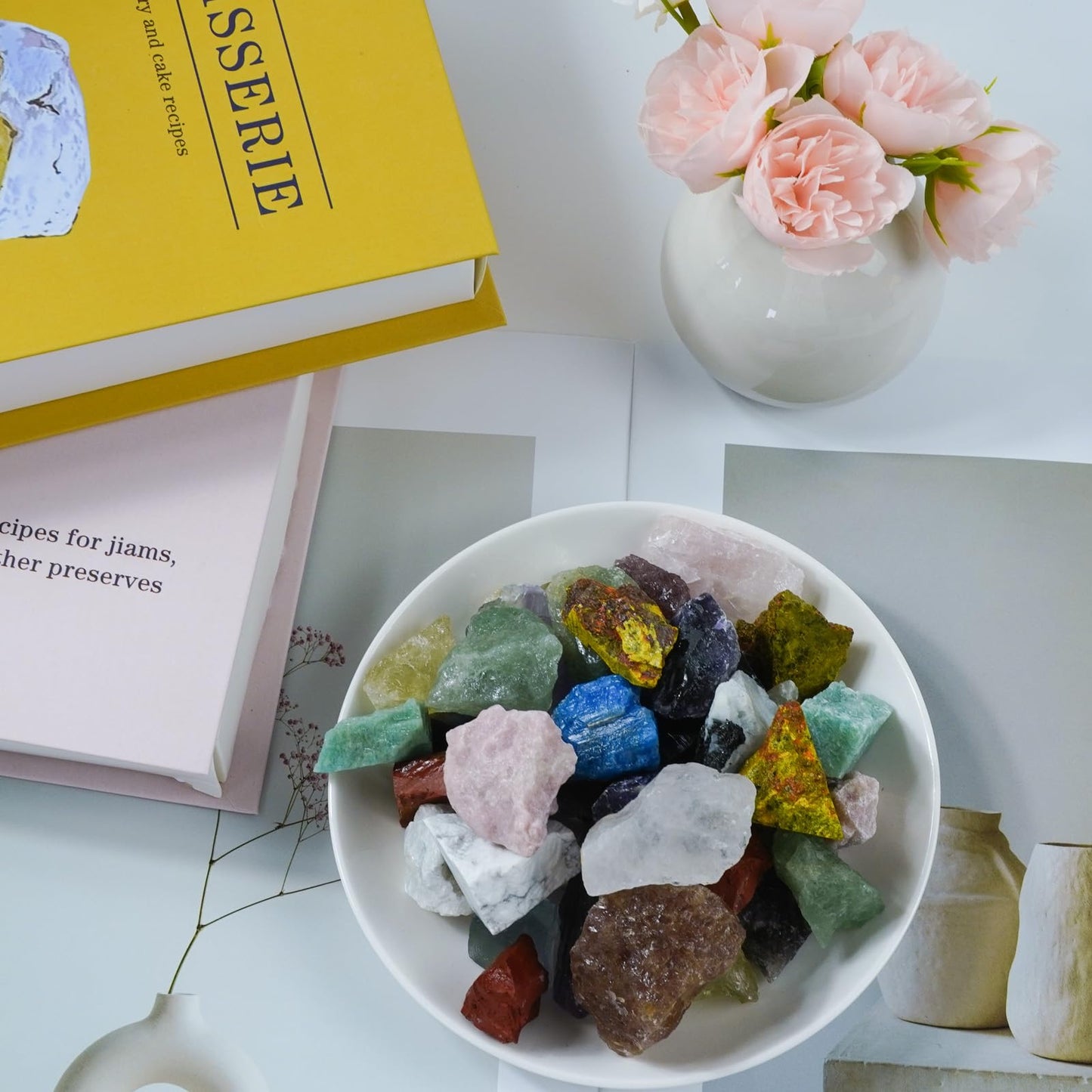 Raw Crystals, Large 1.2-2.0" Healing Crystal Natural Rough Stones for Intuition,Chakra,Meditation,Decoration,Polishing,Energy Work (Redquartz, 3.5oz-1.2-2.0"raw Crystals)
