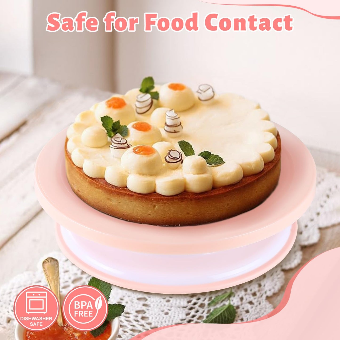 FGASIDYO 107PCS Cake Decorating Kit Includes Revolving cake turntable for decorating, Icing Bags and Tips Set, 2 Spatulas, 3 Cake Scraper, 25 Piping Bags, frosting piping kit, and 3 Coupler for Baking