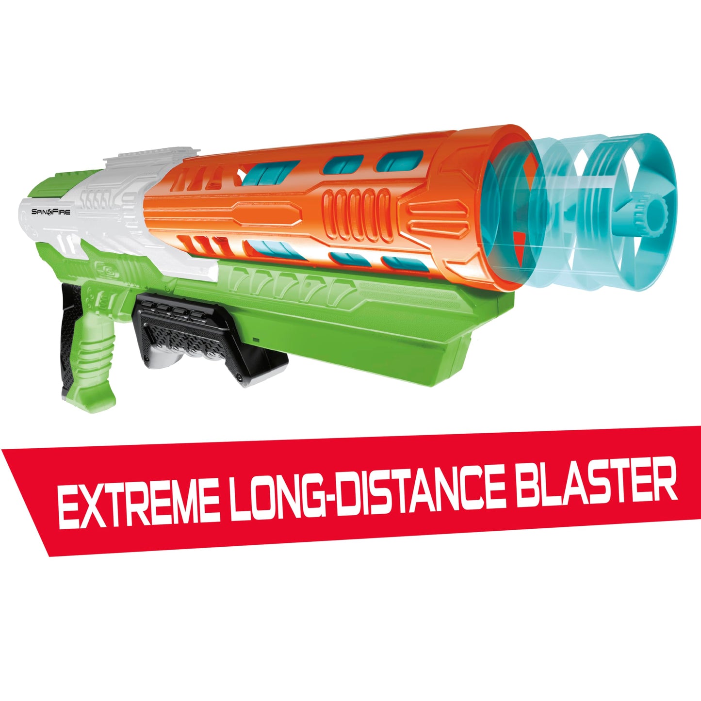 Air Warriors: Spin Fire - Blaster, 10 Spinners Darts, Accurate Flights, Shoots Up to 135 Feet, Kids Toy, Ages 6+