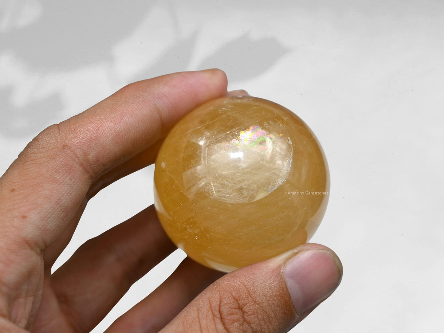 Amazing Gemstone Yellow Calcite Crystal Ball with Stand - 2 Inches Crystal Sphere Meditation Balls for Witchcraft and Decorative Balls