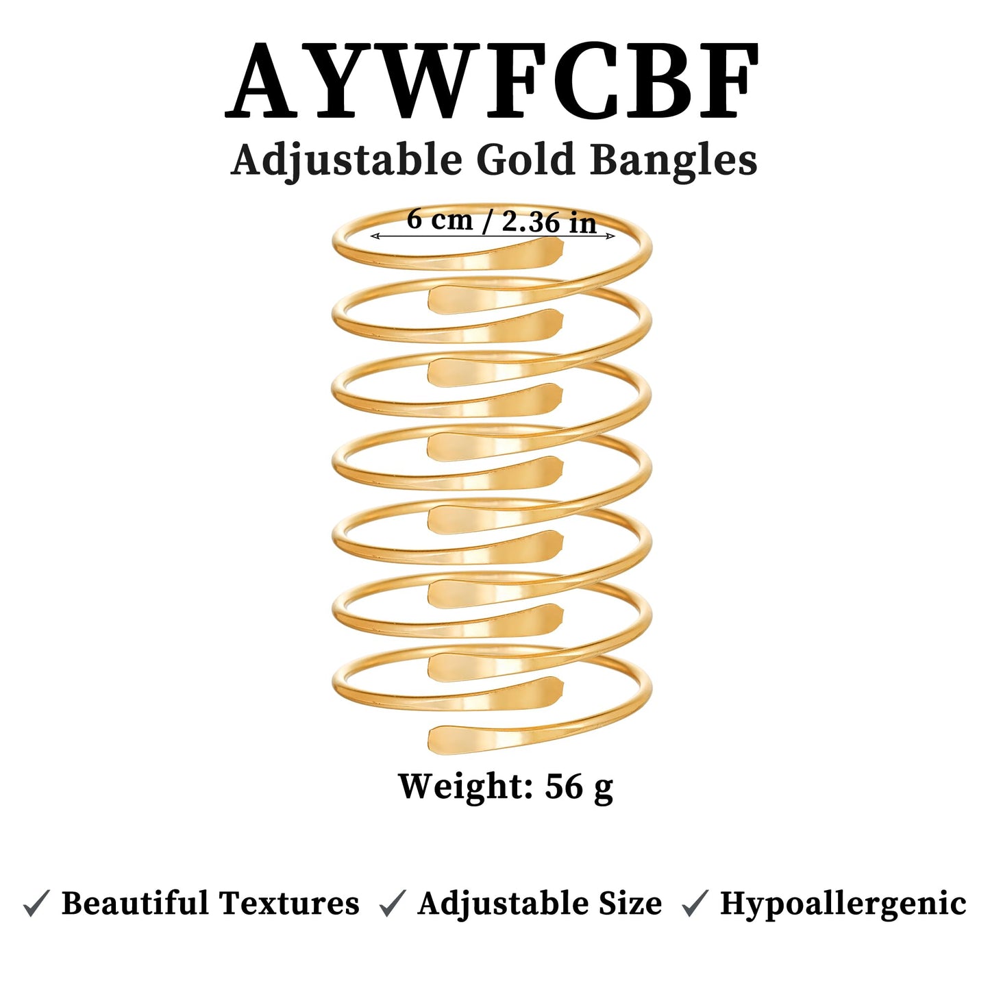 AYWFCBF Gold Cuff Bangles Bracelets for Women, 14k Gold Plated Adjustable Open Cuff Stackable Bracelets Set Boho Jewelry for Women