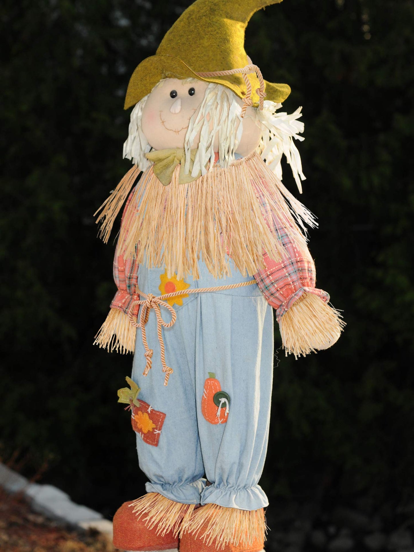 Jetec 7 Pieces Scarecrow Straw Kit 5 Raffia Material Scarecrow Costume Accessories Decoration Raffia Neck Arm and Ankle Ties and 2 Cotton Cord Ties for Party Accessory Halloween Decoration
