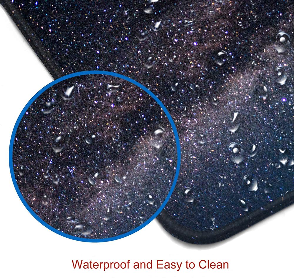 SANWUMIAN Large Gaming Mouse Pad with Stitched Edges, Galaxy Desk Mat, Extended XL Keyboard Pad, Non-Slip Rubber Base Desk Pad for Keyboard and Mouse, 31.5X11.8 inch