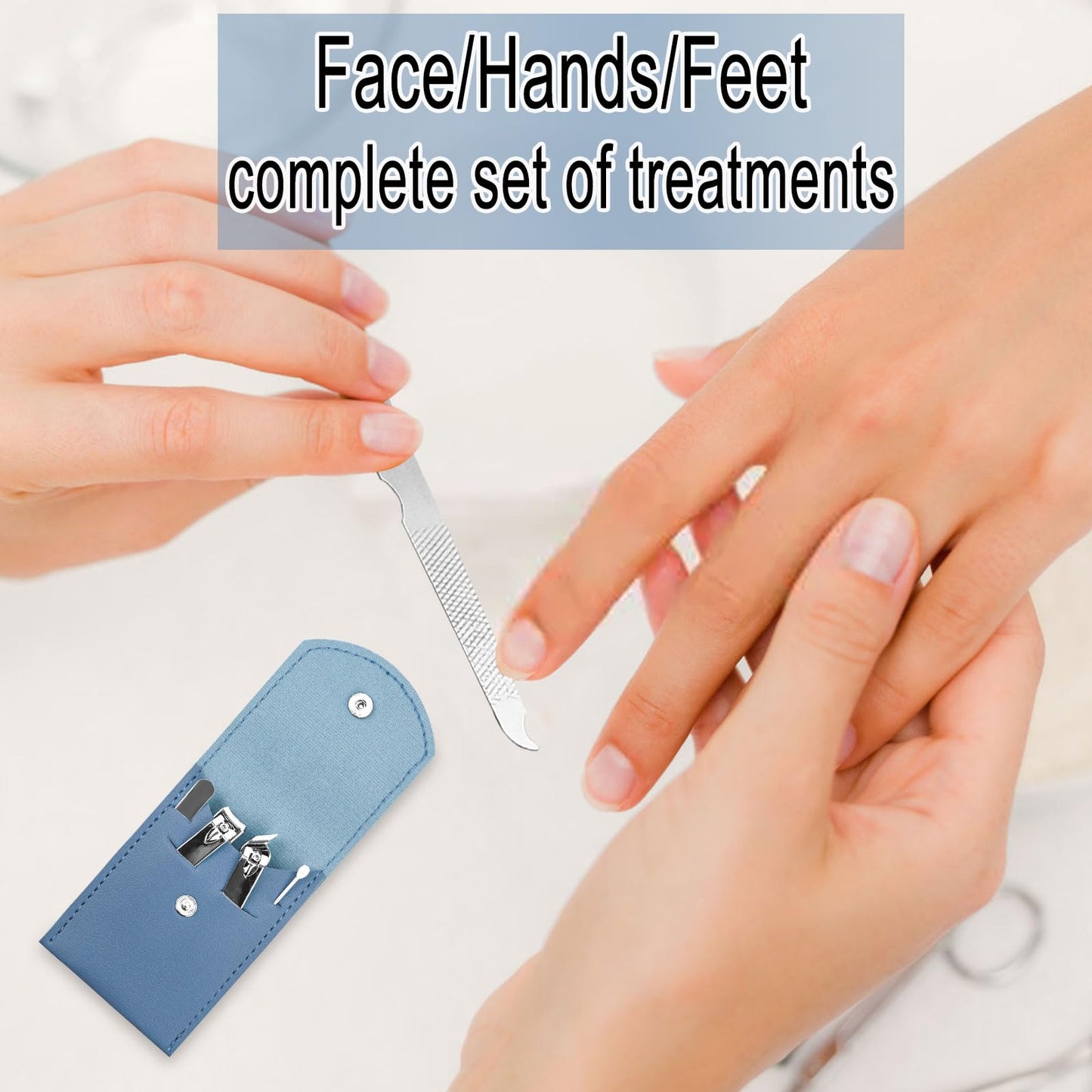 20 Sets Manicure Set Bulk, Nail Clippers Kit Stainless Steel Fingernail Clippers Set, Sturdy Nail Tip Cutter Trimmers Professional Grooming Toenail Clippers Personal Pedicure Kits Gift (Blue 4 in 1)