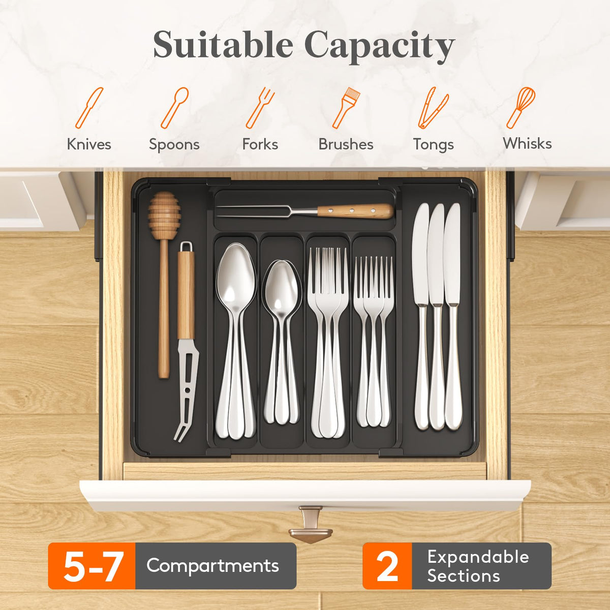 Silverware Organizer for Drawer