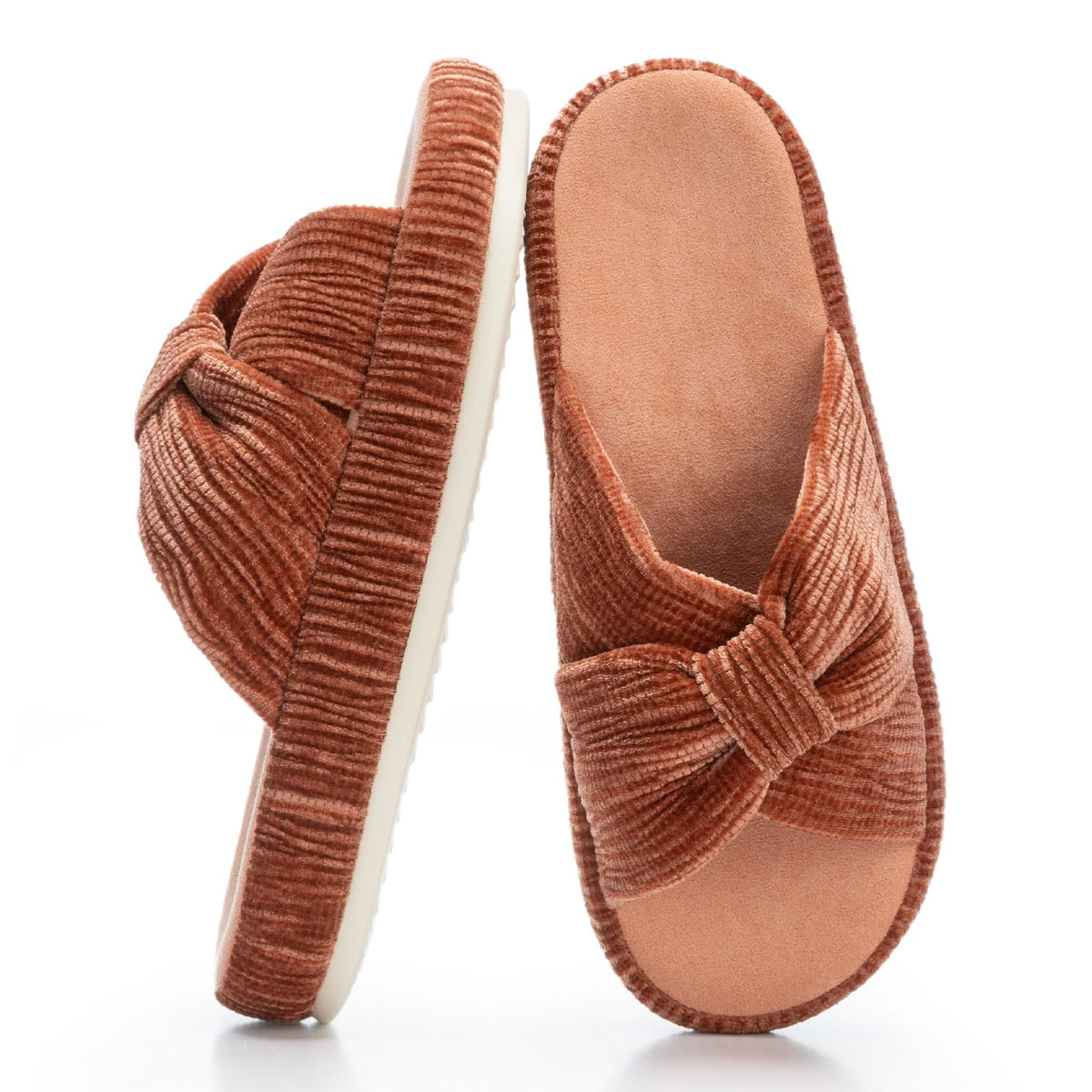 Slippers for Women Memory Foam House Bedroom Bow Crossbands Pearlescent Slipper Shoes Comfy Trendy Gift Slippers Orange Size 5 6 5.5