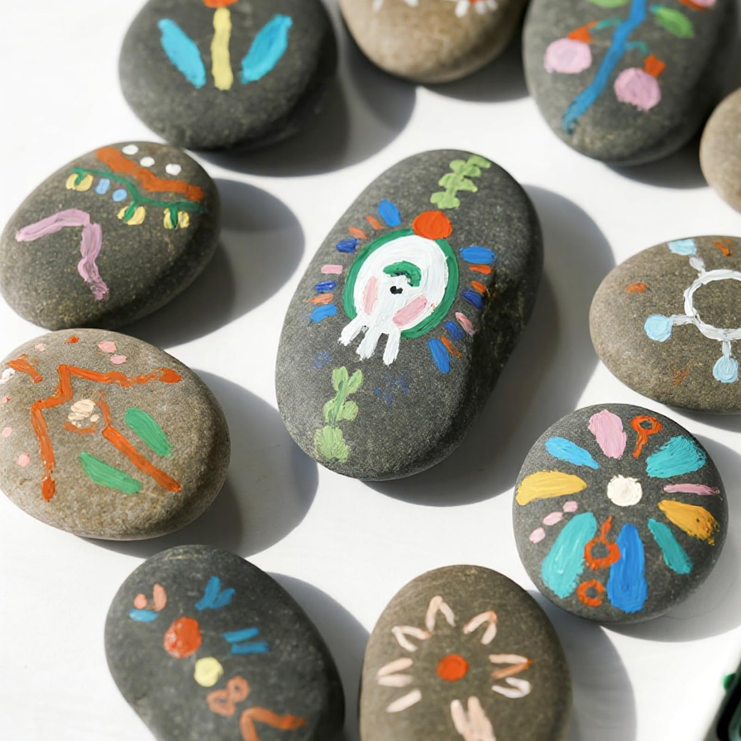 GINLANK 20 Pack Large Smooth River Rocks for Painting (4-5 Inch),Flat Painting Rocks for DIY Crafts, Christmas Decor, Garden Decoration