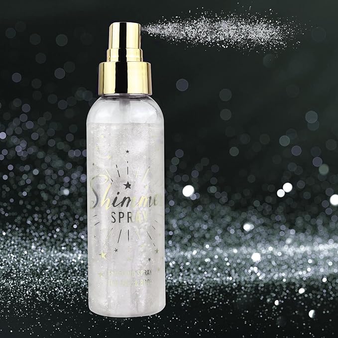 SOVONCARE Hair and Body Glitter Spray Instantly, Face Glitter Hairspray Body Shimmer Powder add Sparkly Shimmery Glow for Women Hair, Skin, Clothing Quick Drying, Non-Sticky 4.7 oz White