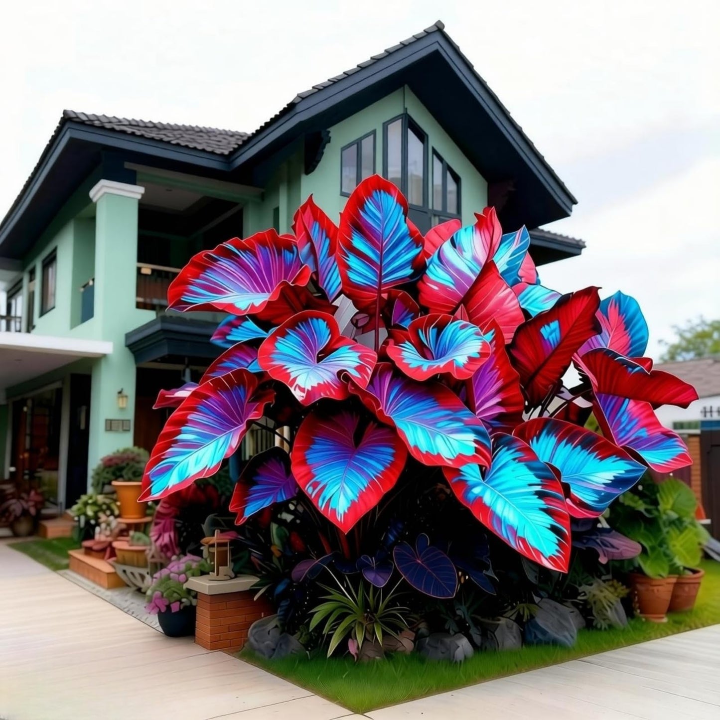 JWDSKT Black Leaves Elephant Ear in Sunlight Oversized Leaves Tropical Look for Patio Landscape-Excellent Display (6)
