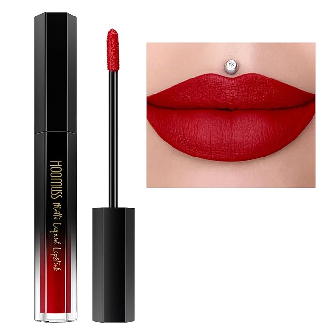 Red Lipstick Long Lasting, Matte Liquid Lipsticks for Women Non Transfer Smudgeproof Smooth and Easy to Appy Cruelty Free Lip Color, M13 True Red