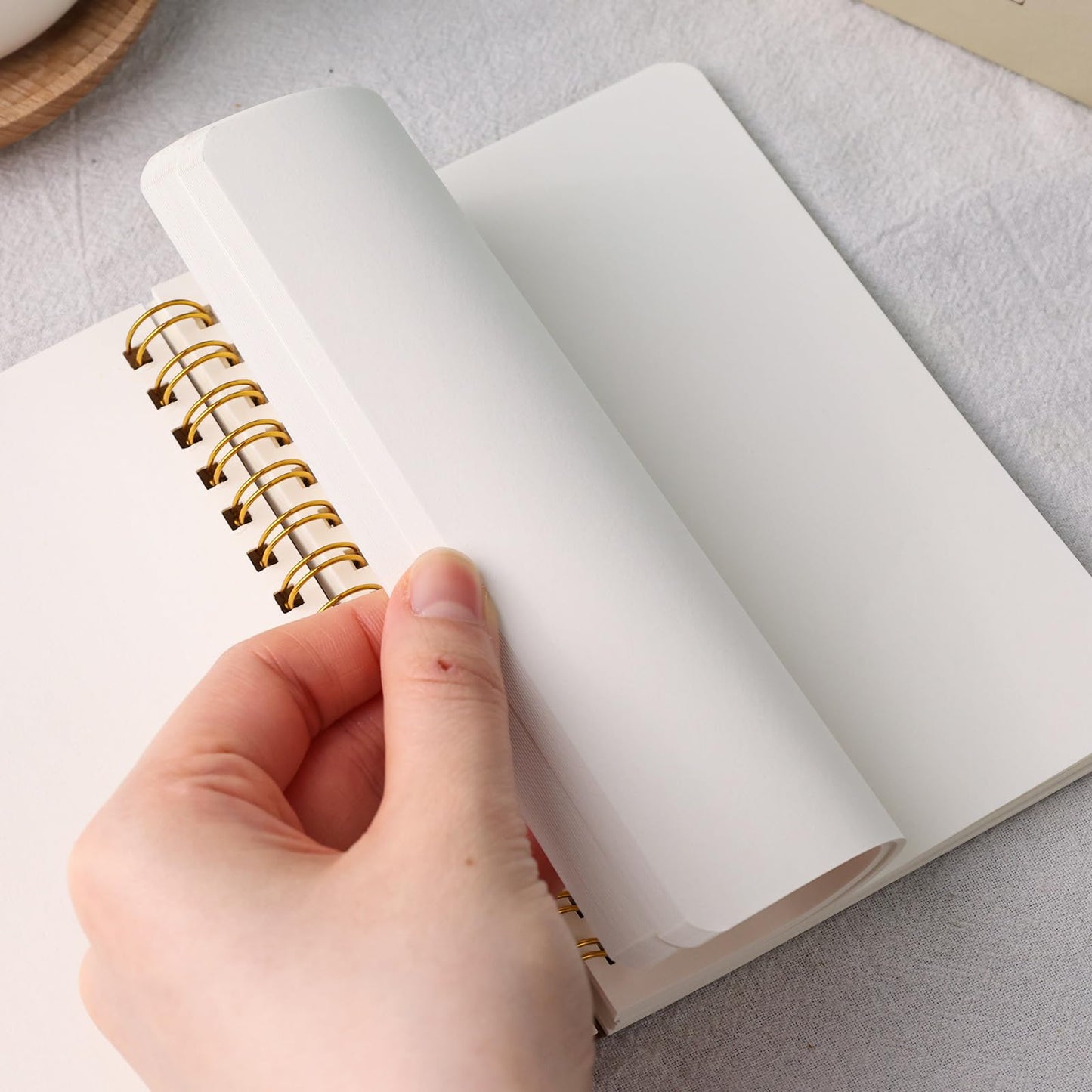 Koogel 4PCS Mini Spiral Notebooks, 4.5x 5.7inch Small Blank Pocket Notebooks Kraft Hardcover Journals Tiny Notepads for School Office Note Taking Supplies, 80 Sheets/160 Pages