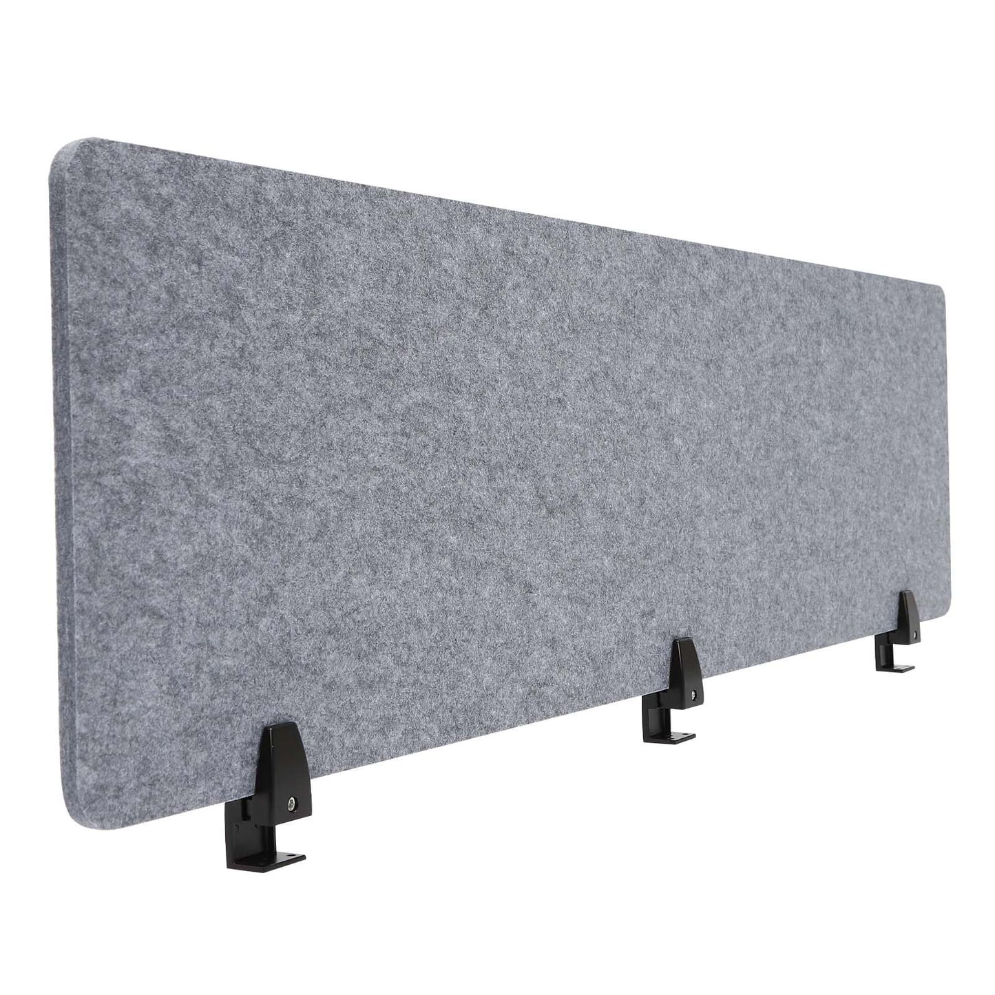 ReFocus Raw Clamp-On Acoustic Desk Divider Mounted Privacy Panel Set – Reduce Noise & Visual Distractions for Office, Study (Castle Gray, 2× Panels (60"×16"))