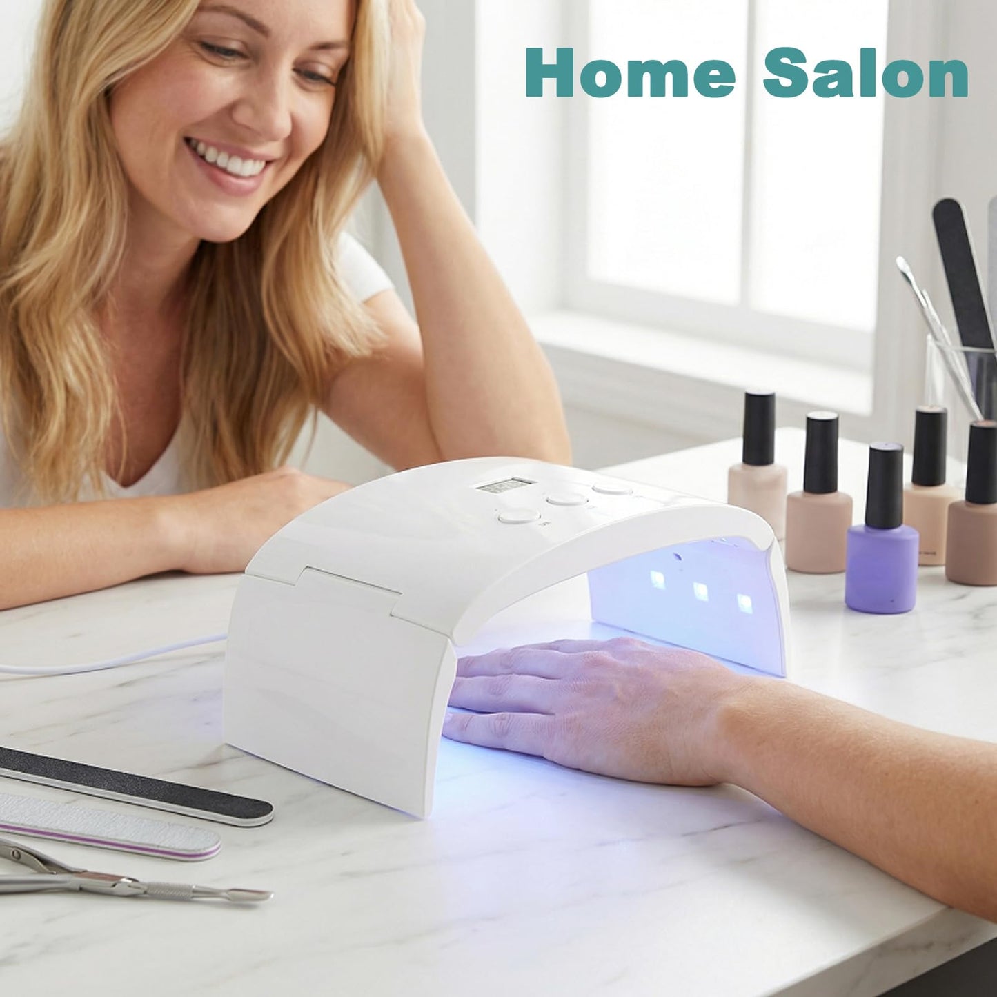 Lotifie UV Led Nail Lamp Spacious Foldable Curing Light Dryer for Gel Nails Polish(White lamp pro)