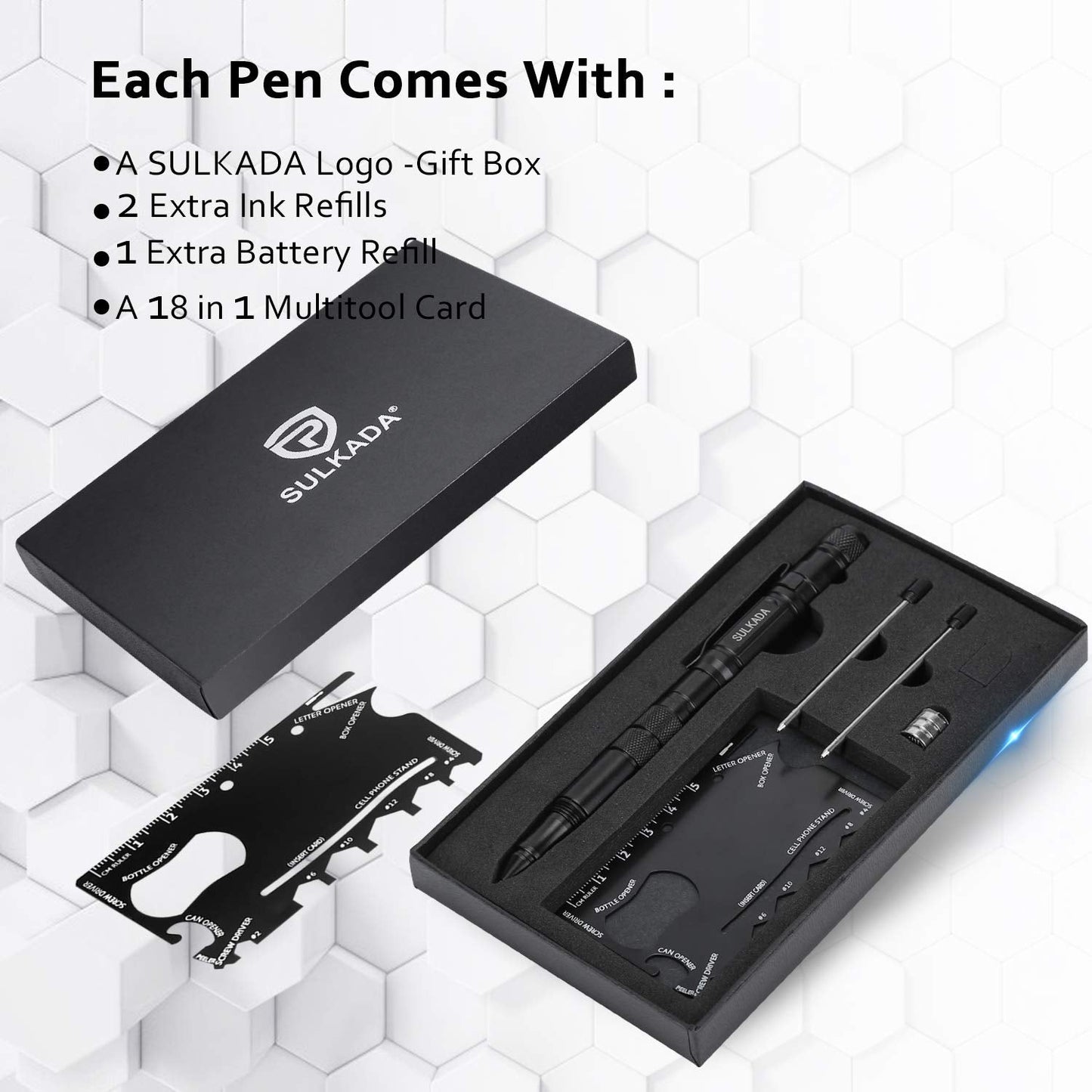 SULKADA Gift for Men Women, Tactical Pen Gift Set, Cool Gadget Stocking Stuffer,Unique Birthday Gift Ideal