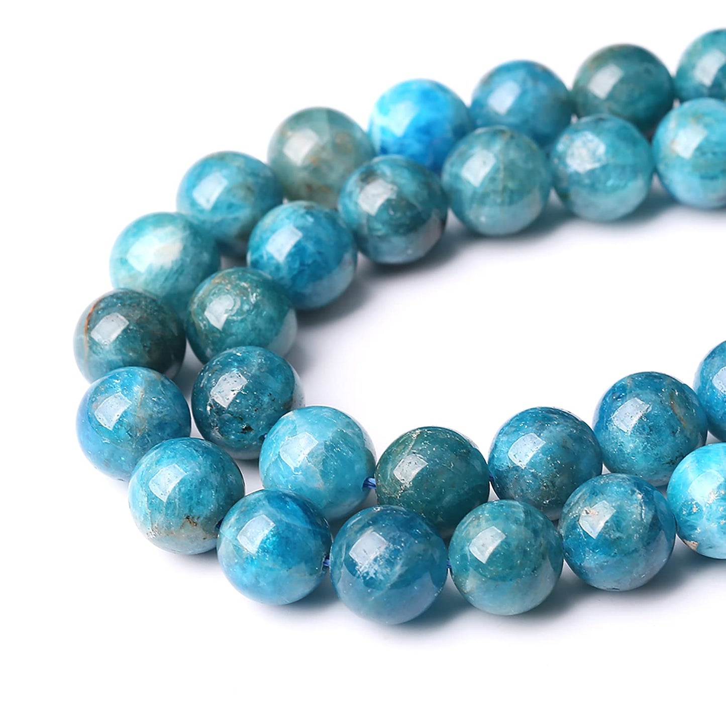 60PCS 6mm AAA Natural Blue Apatite Stone Beads Gemstone Round Loose Spacer Beads for Jewelry Making DIY Bracelet Necklace 15"