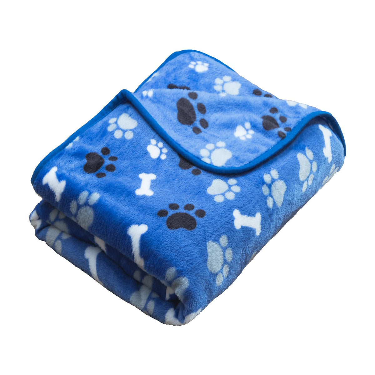 AIWEK Dog Blanket Paw Bone Pattern 1 Pack 2 Super Soft Warm Flannel Sofa Cover Car Bed Protector, Urine Proof Washable Outdoor Pet Blanket for Puppy Large Dogs & Cats,40"*30" Beige