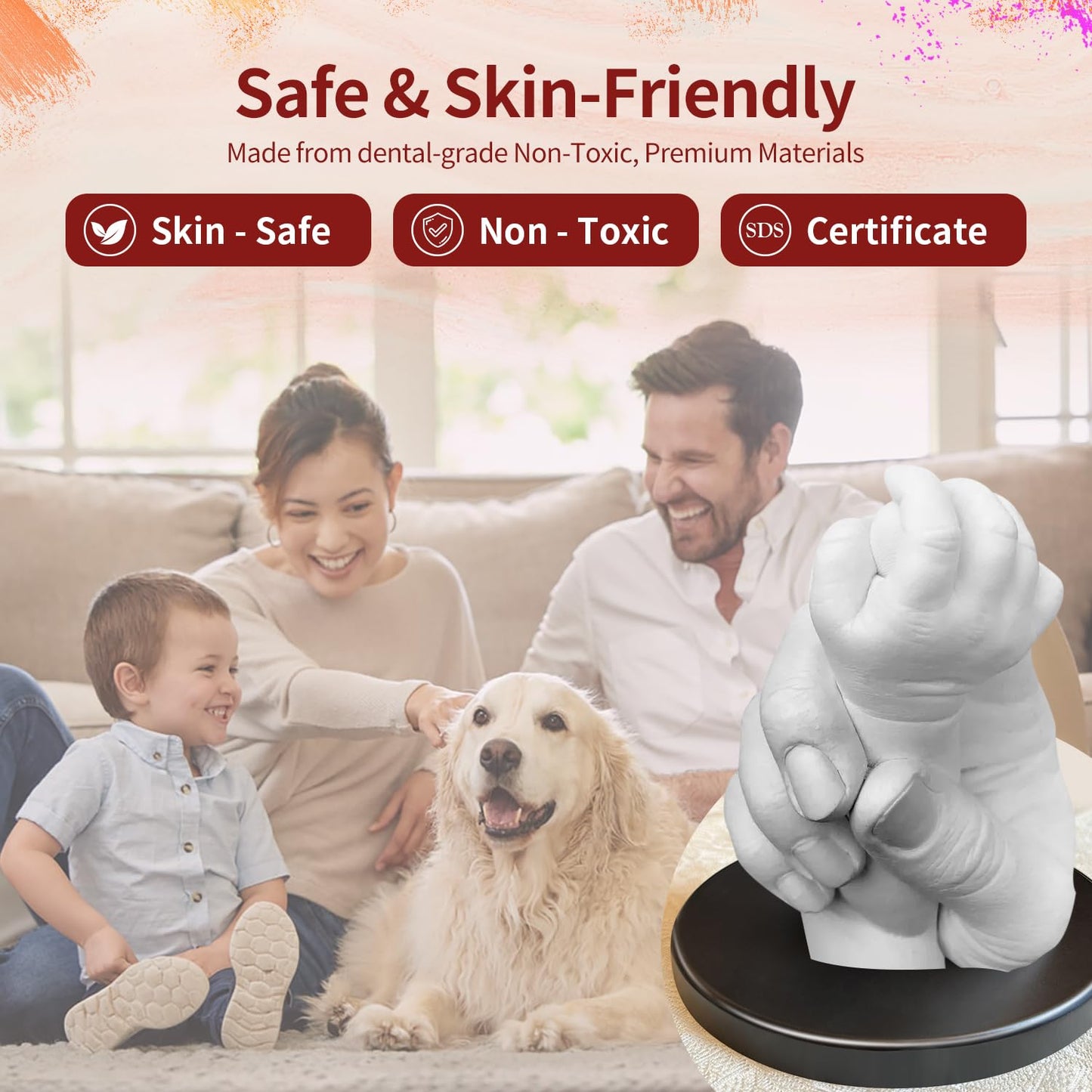 LUVTRACE Hand Casting Kit for Couples Easy DIY Plaster Mold Kit with Base & Practice Kit, Romantic Keepsake Gift for Anniversary, Wedding, Birthday,Bridal,Engagement, Valentine’s Day,Non-Toxic,Safe